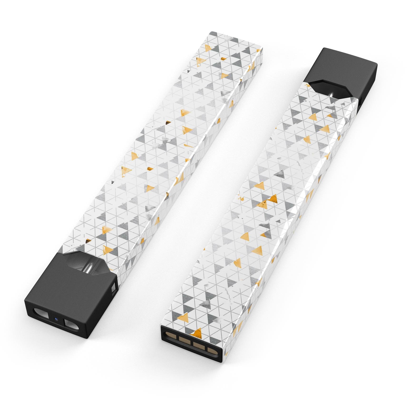 Karamfila Yellow & Gray Floral V3 skin-wrap for JUUL device, showcasing vibrant floral design and premium finish.