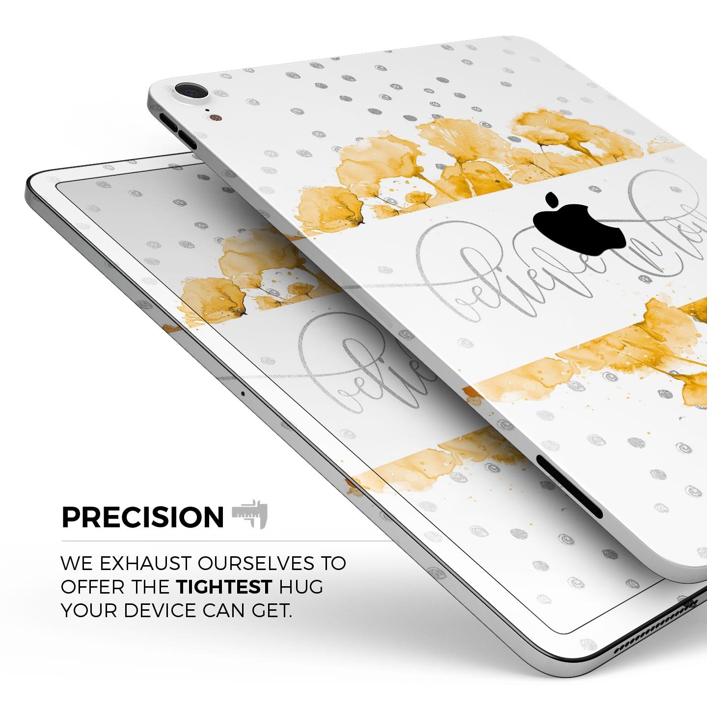 Karamfila Yellow & Gray Floral V9 skin decal for Apple devices, showcasing vibrant floral design and premium 3M material.