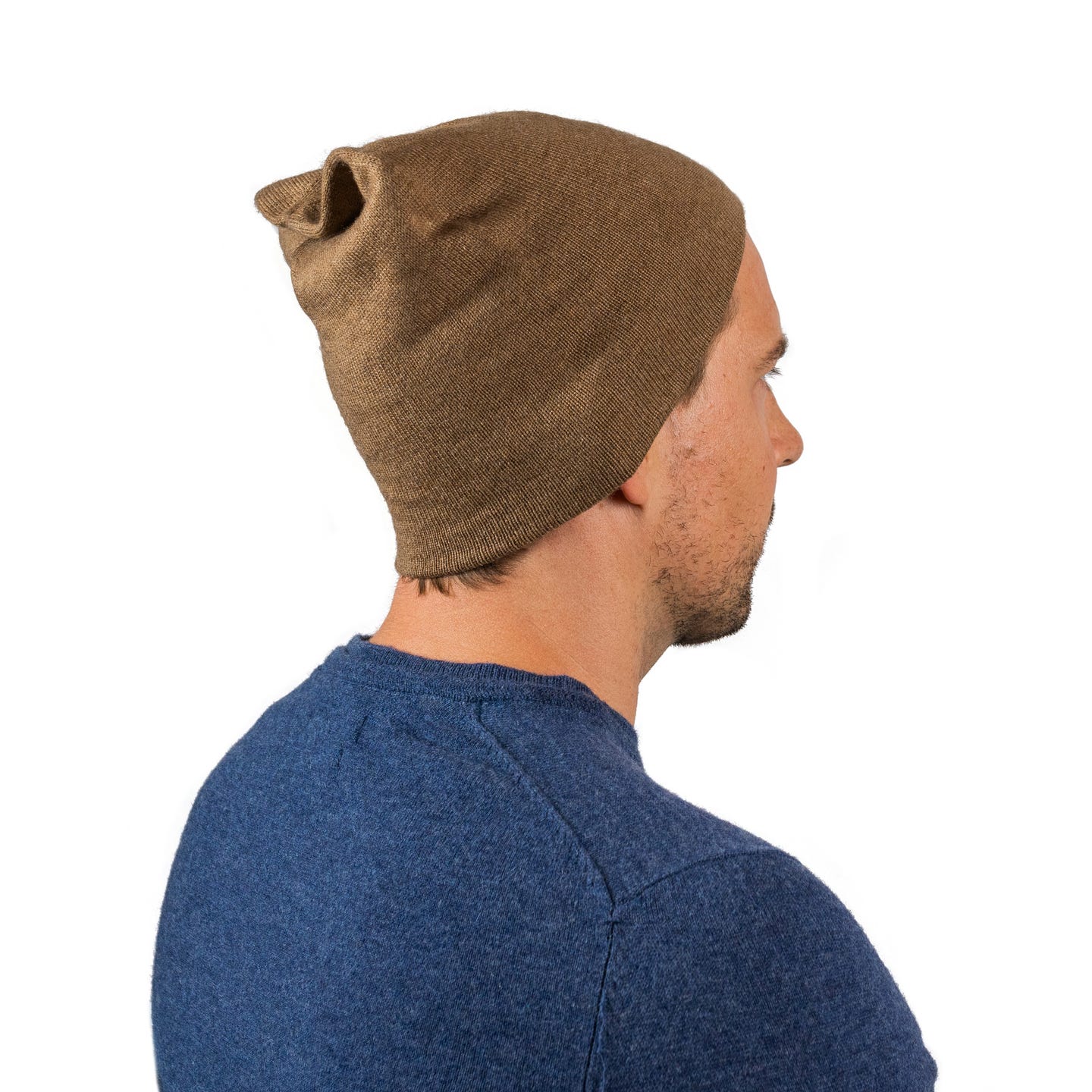 Luxuriöse Kaschmirmütze Beanie in braun, handgewebt aus 100% Kaschmir, leicht und warm, unisex Design.