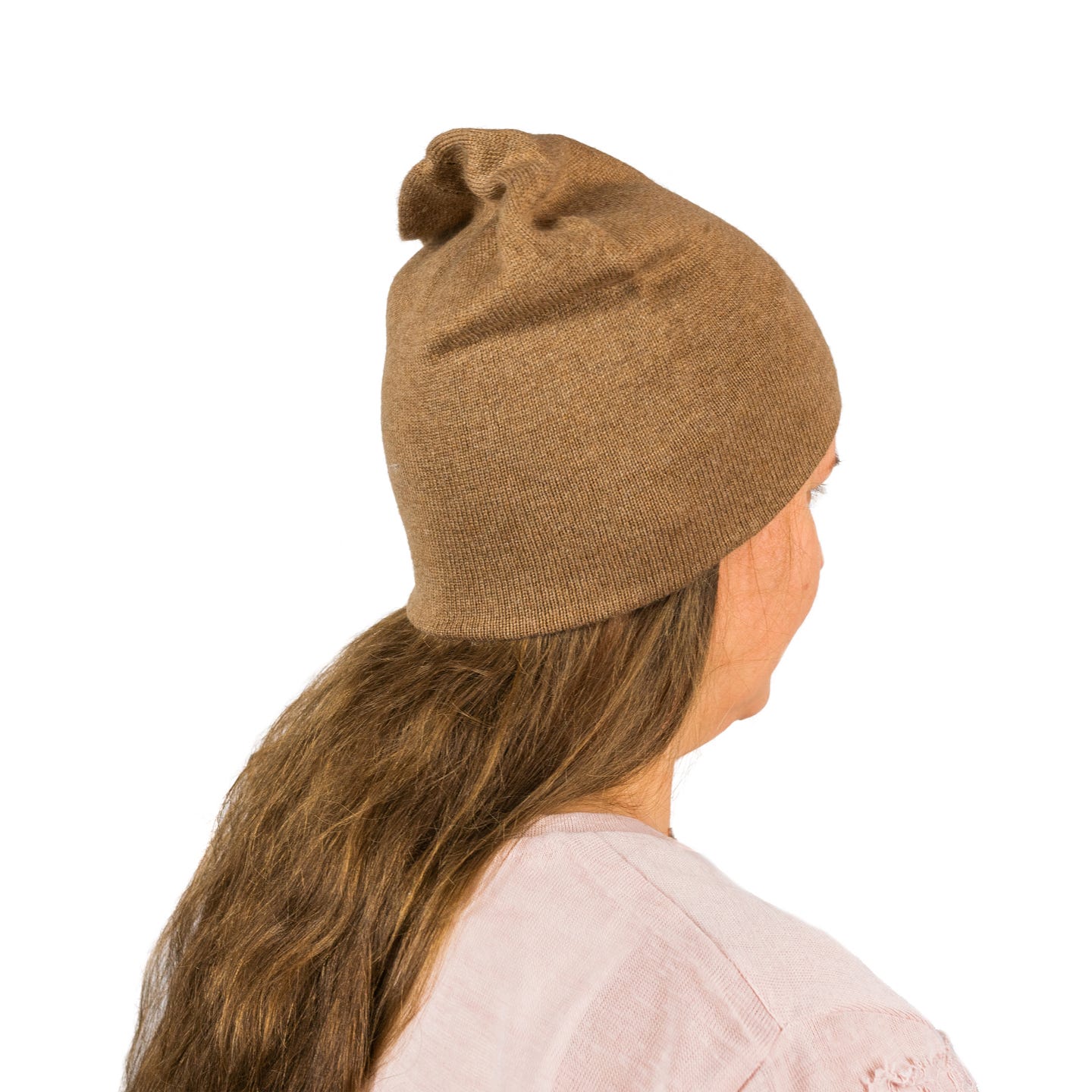 Luxuriöse Kaschmirmütze Beanie in braun, handgewebt aus 100% Kaschmir, leicht und warm, unisex Design.