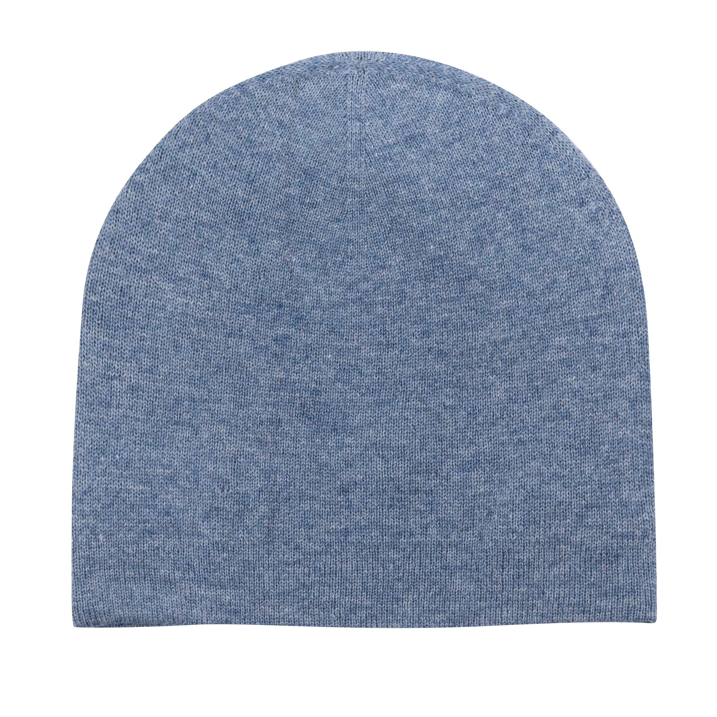 Luxuriöse hellblaue Kaschmirmütze Beanie, handgewebt in Nepal, aus 100% Kaschmir.