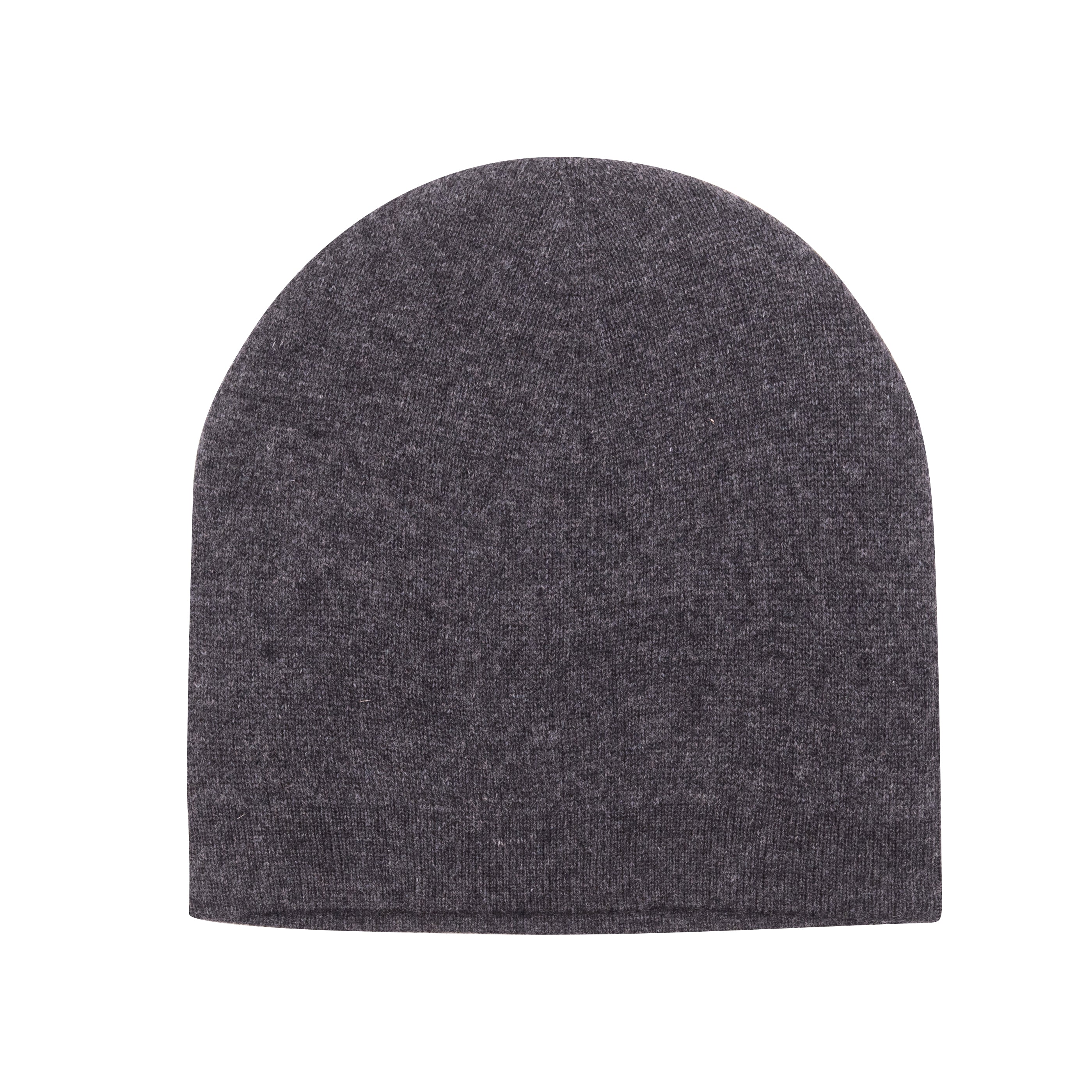 Elegante schwarzgraue Kaschmirmütze Beanie, handgewebt in Nepal, aus 100% Kaschmir, leicht und unisex.