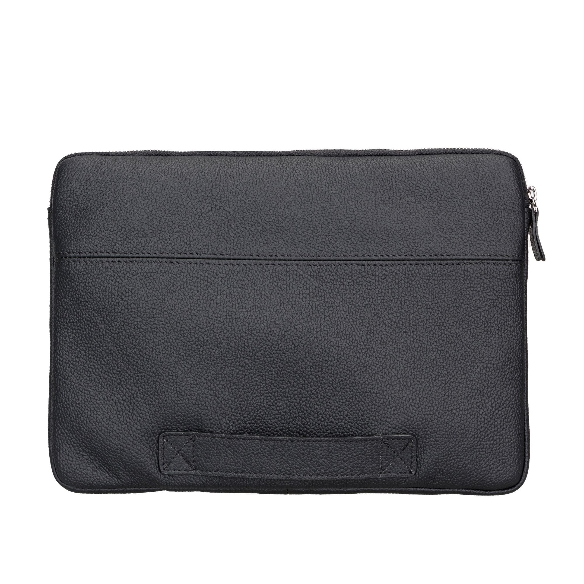 Kemmerer Leather Sleeve for iPad and MacBook, showcasing its genuine leather exterior and suede lining.