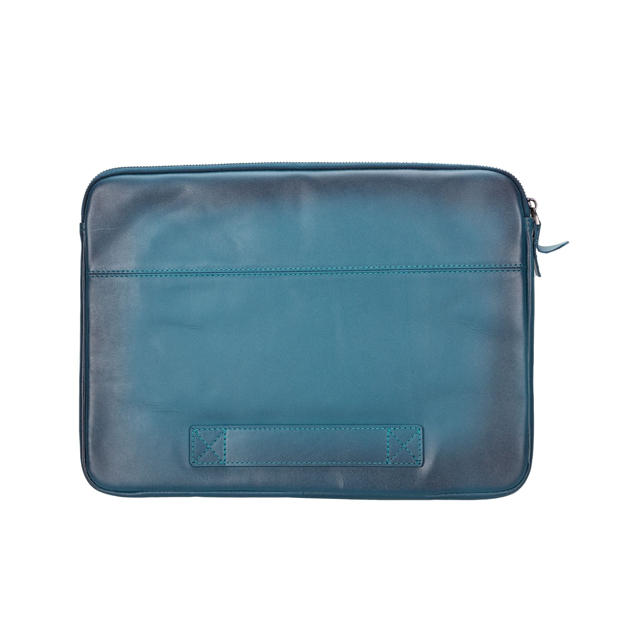 Kemmerer Leather Sleeve for iPad and MacBook, showcasing its genuine leather exterior and suede lining.