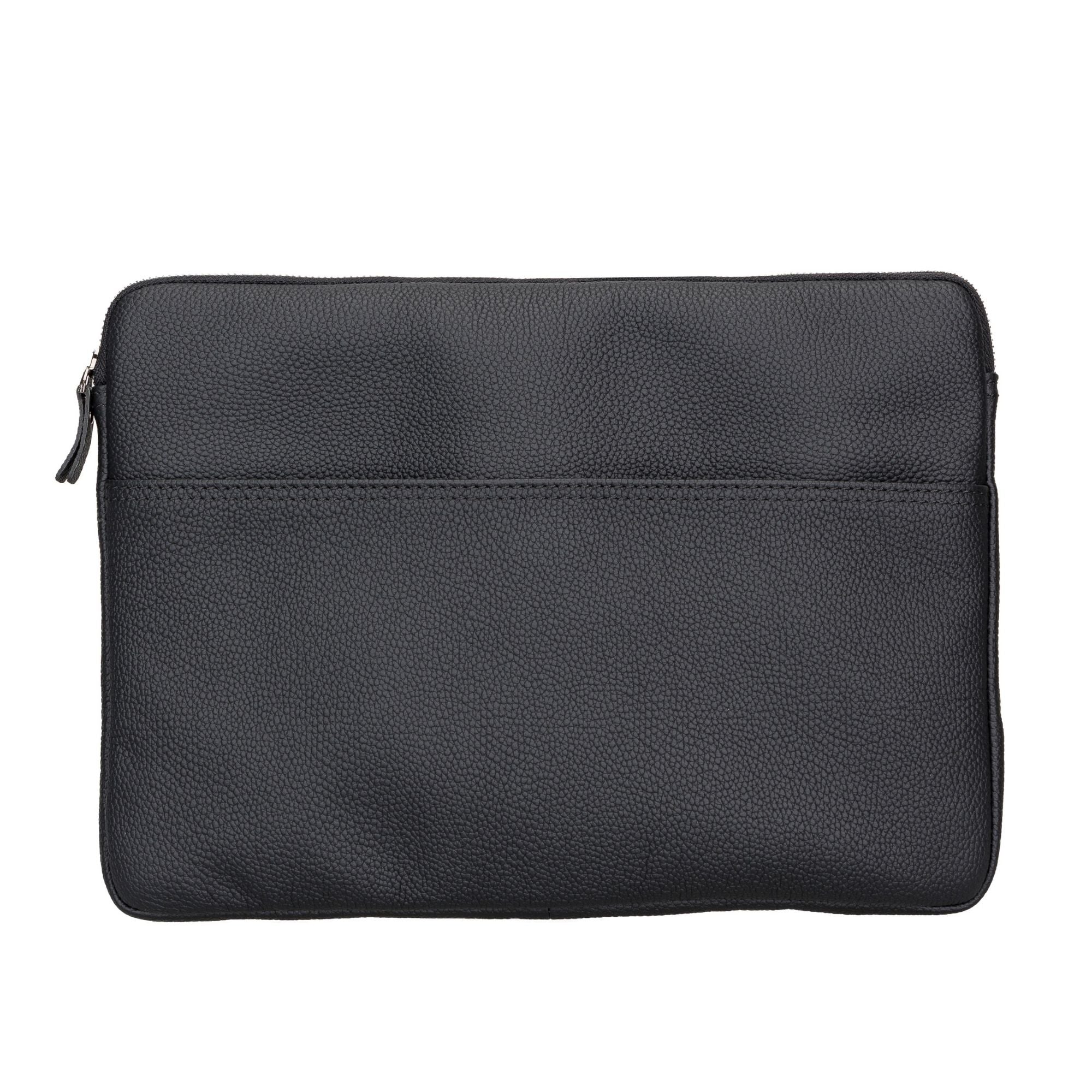 Kemmerer Leather Sleeve for iPad and MacBook, showcasing its genuine leather exterior and suede lining.