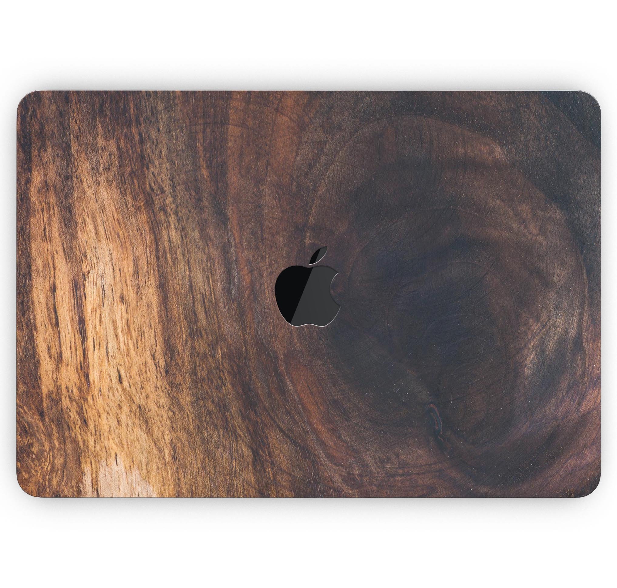 Knotted Rich Wood Plank skin decal wrap kit for MacBook, showcasing a stylish wood grain design.