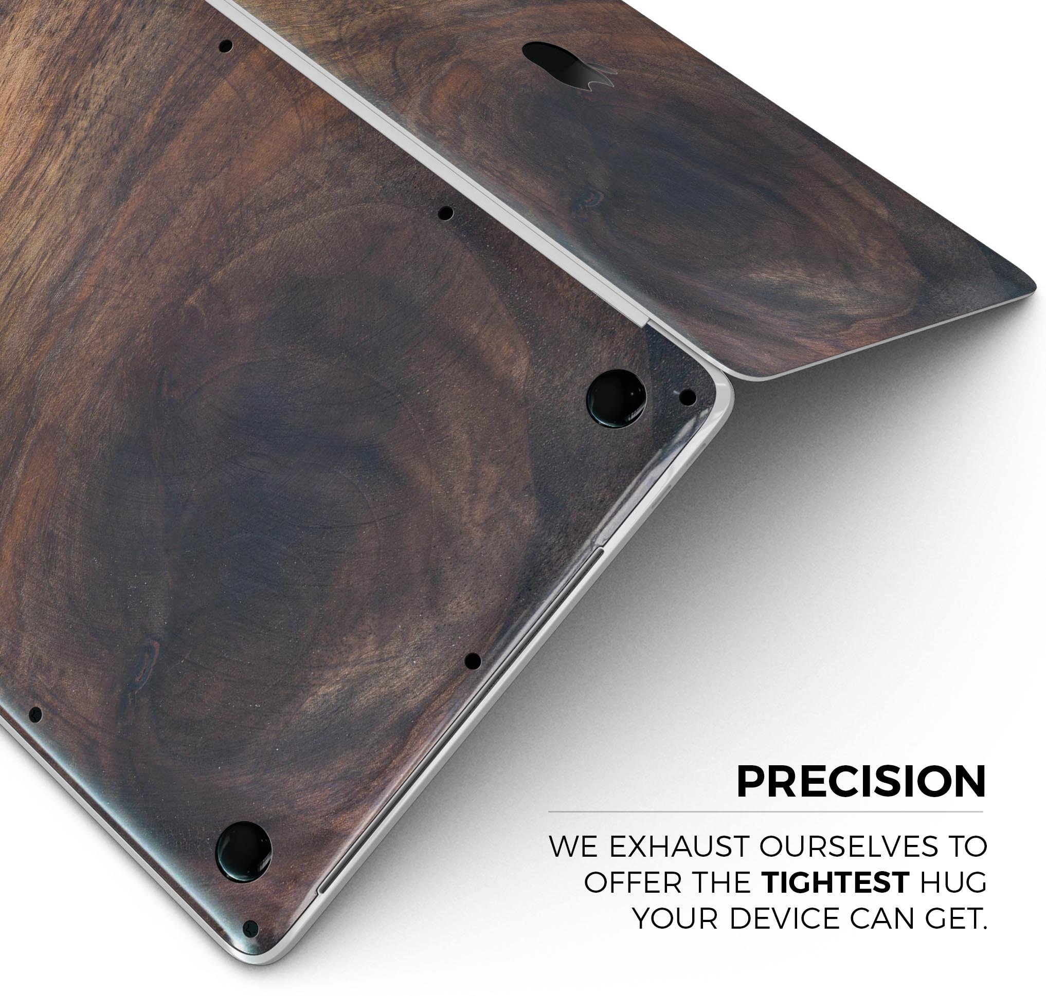 Knotted Rich Wood Plank skin decal wrap kit for MacBook, showcasing a stylish wood grain design.