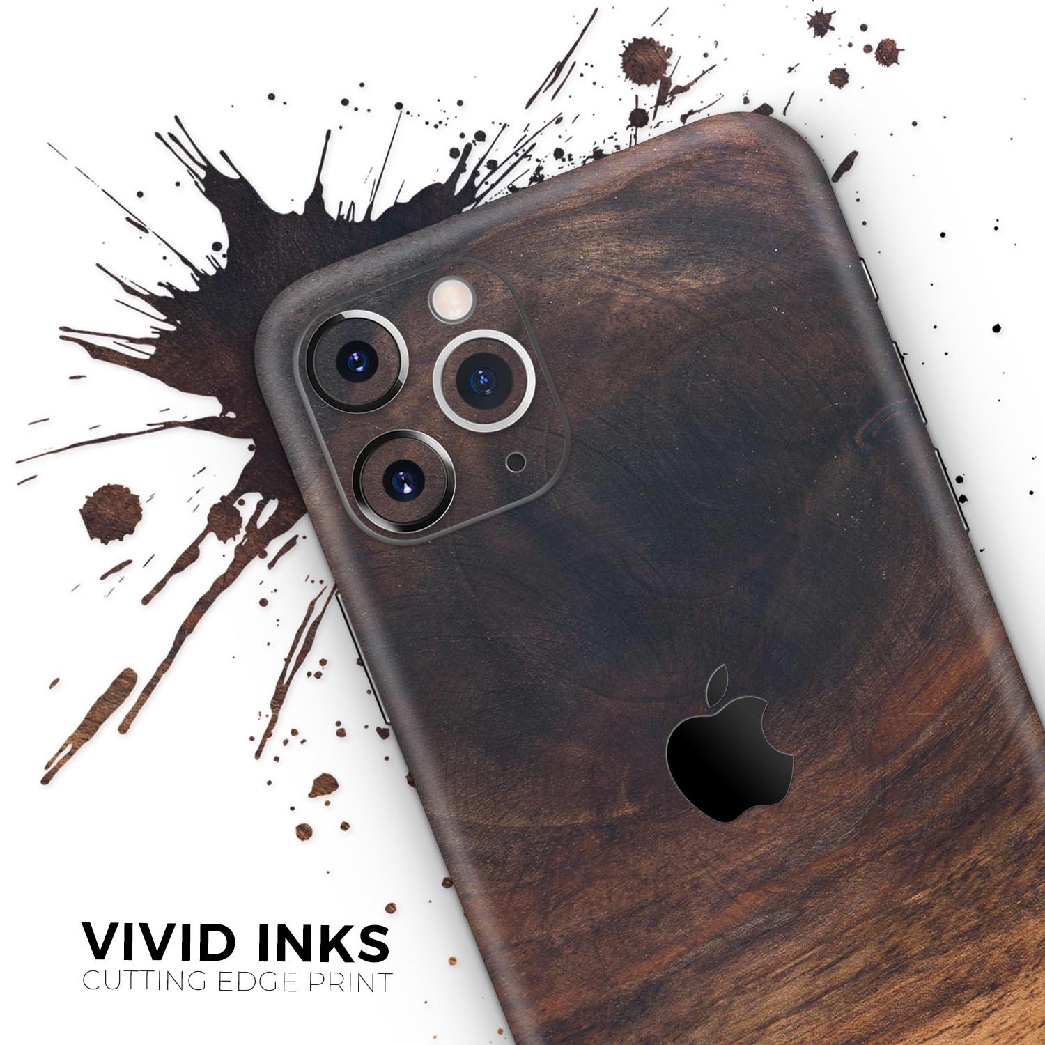 Knotted Rich Wood Plank Skin-Kit for Apple iPhone, showcasing a stylish wood grain design.