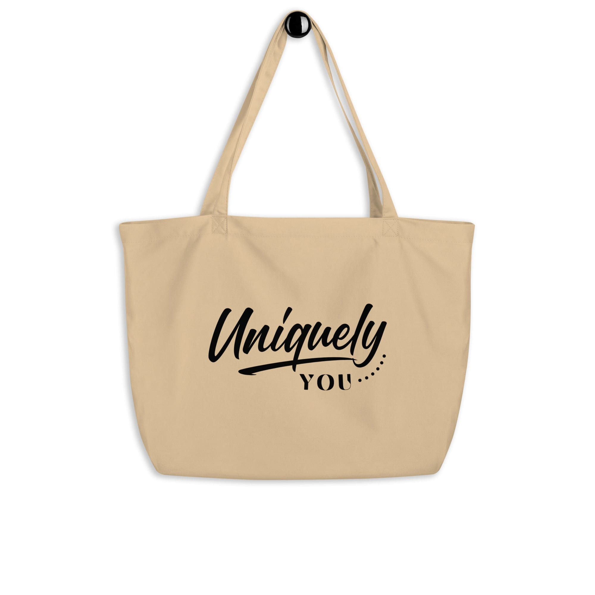 Large Beige Tote Bag made of durable cotton twill, featuring dual straps and spacious design for versatile use.