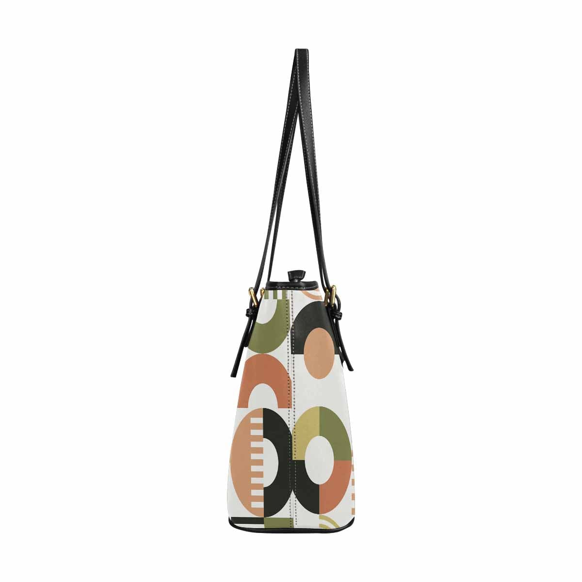 Large multicolor leather tote shoulder bag with zipper closure and adjustable straps, perfect for everyday use.