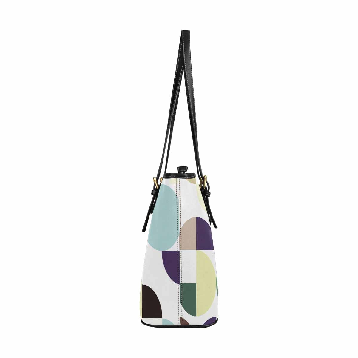 Large Leather Tote Shoulder Bag in multicolor, showcasing its spacious design and adjustable straps.