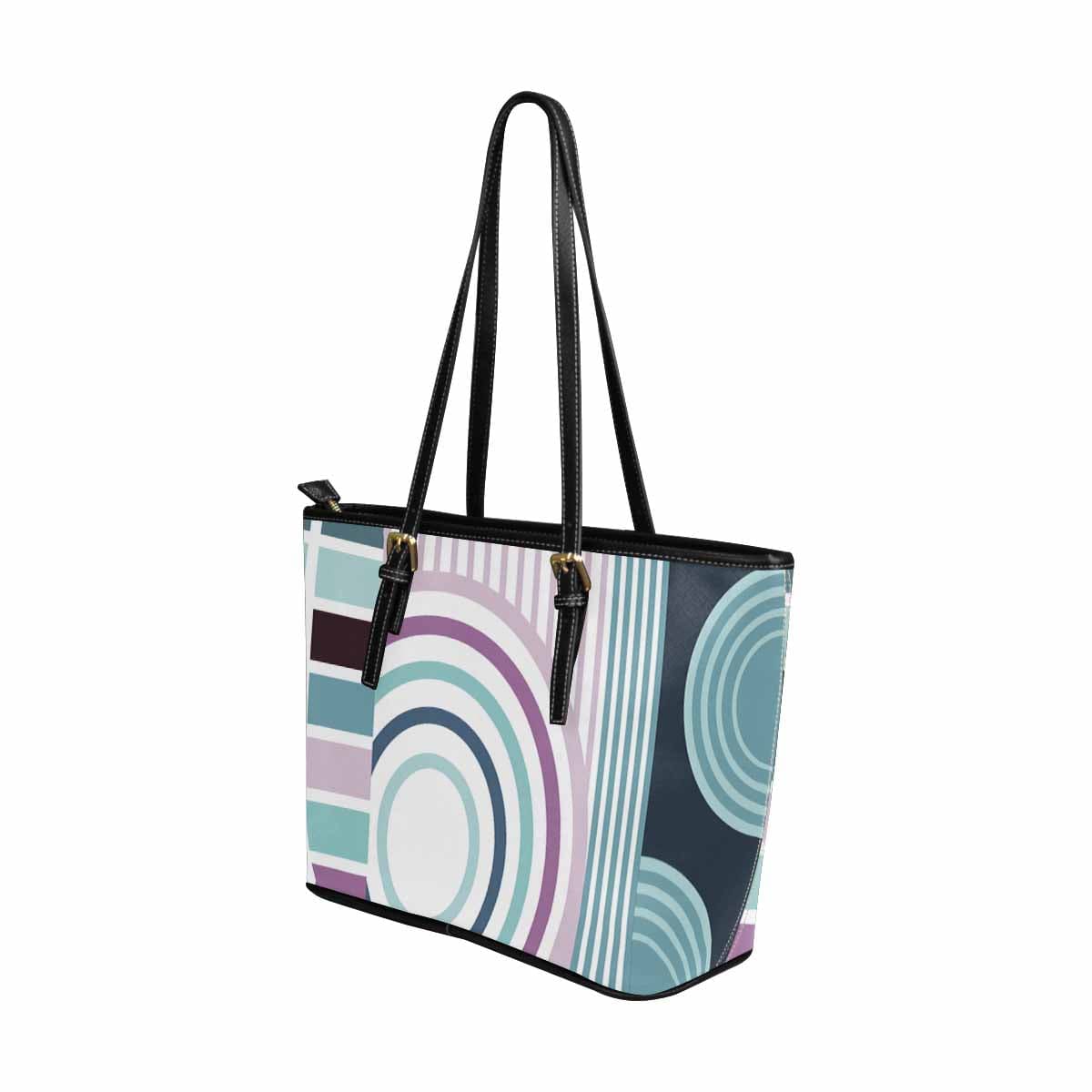 Large Leather Tote Shoulder Bag in multicolor, showcasing its spacious interior and stylish design.