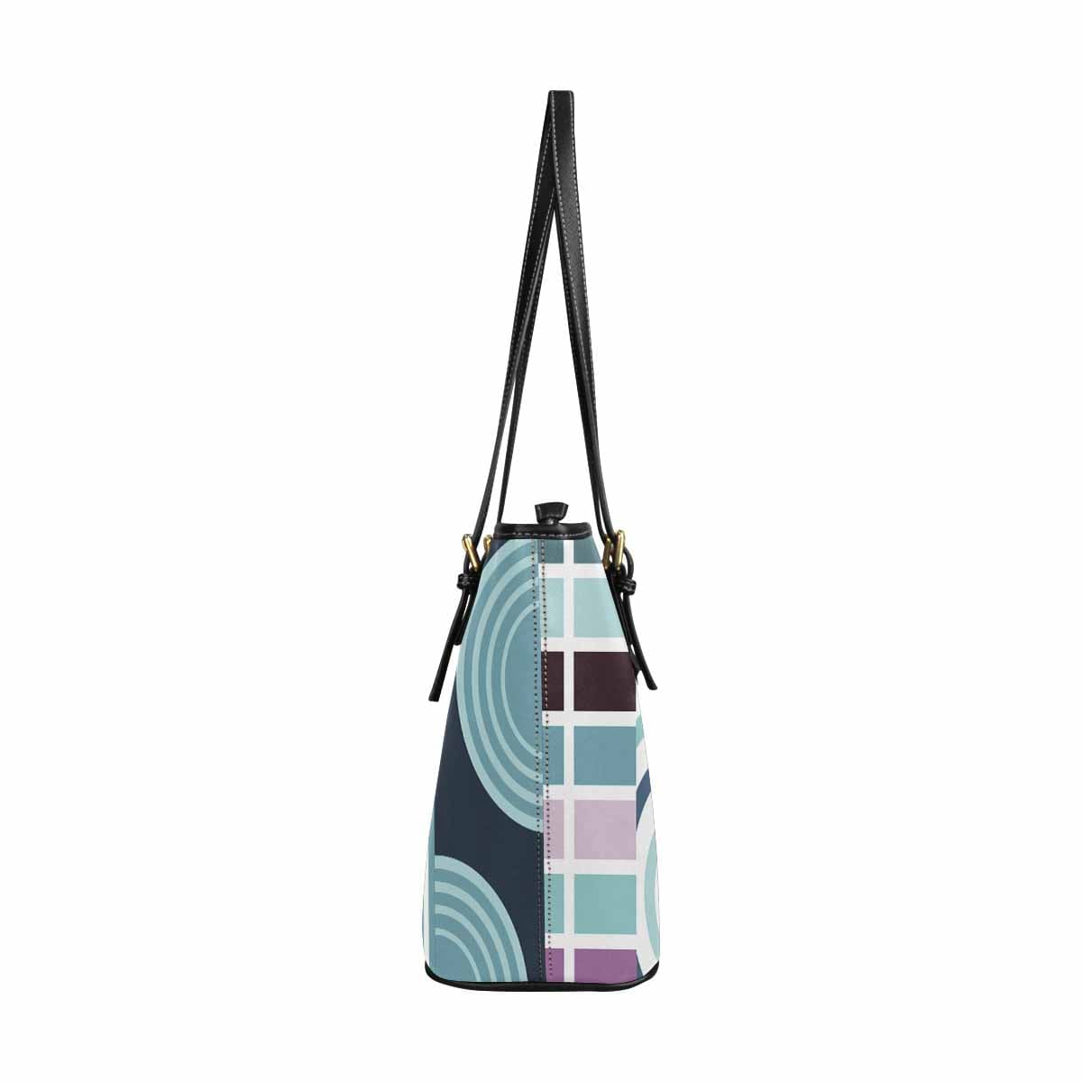 Large Leather Tote Shoulder Bag in multicolor, showcasing its spacious interior and stylish design.