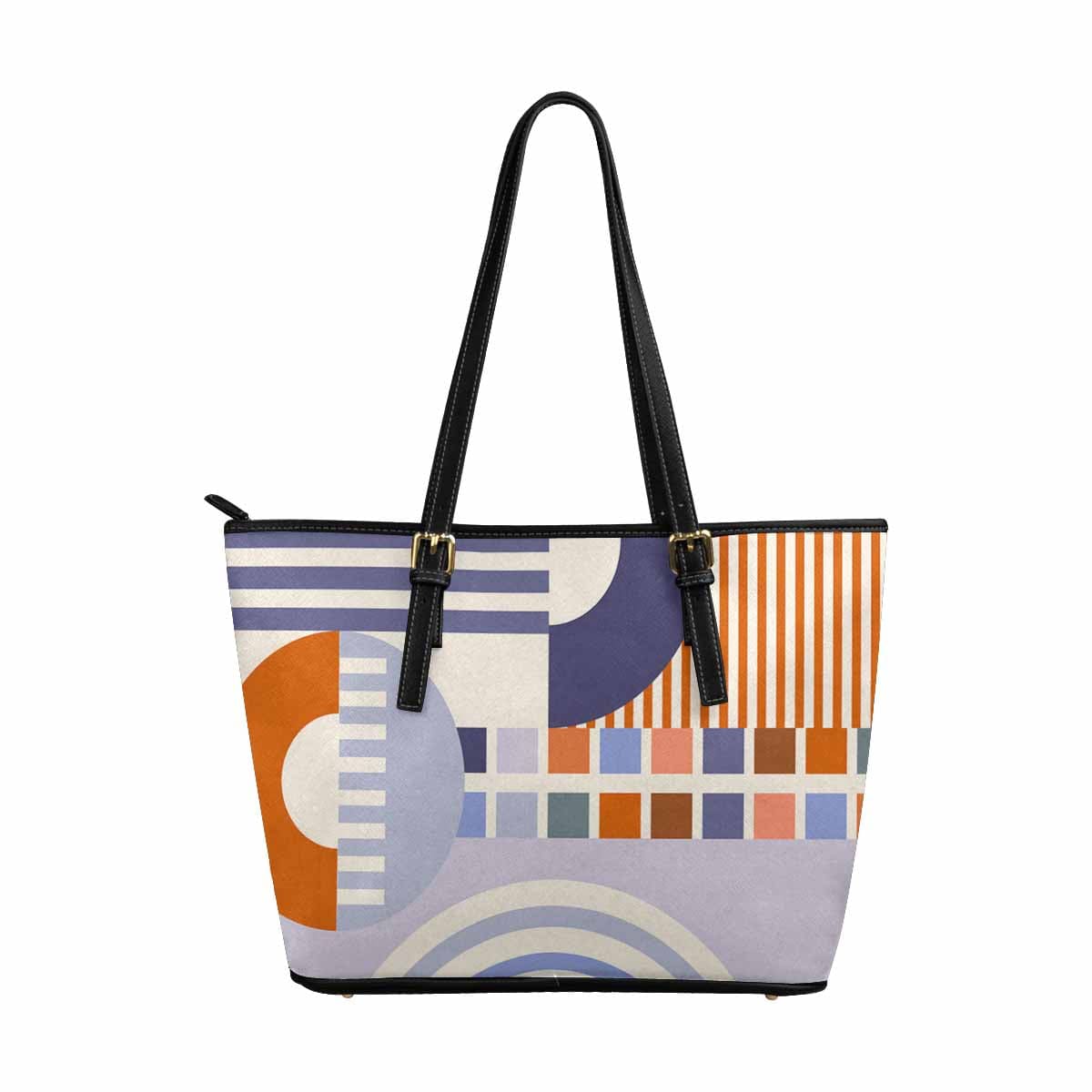 Large Leather Tote Shoulder Bag in multicolor, showcasing its spacious design and durable PU leather material.