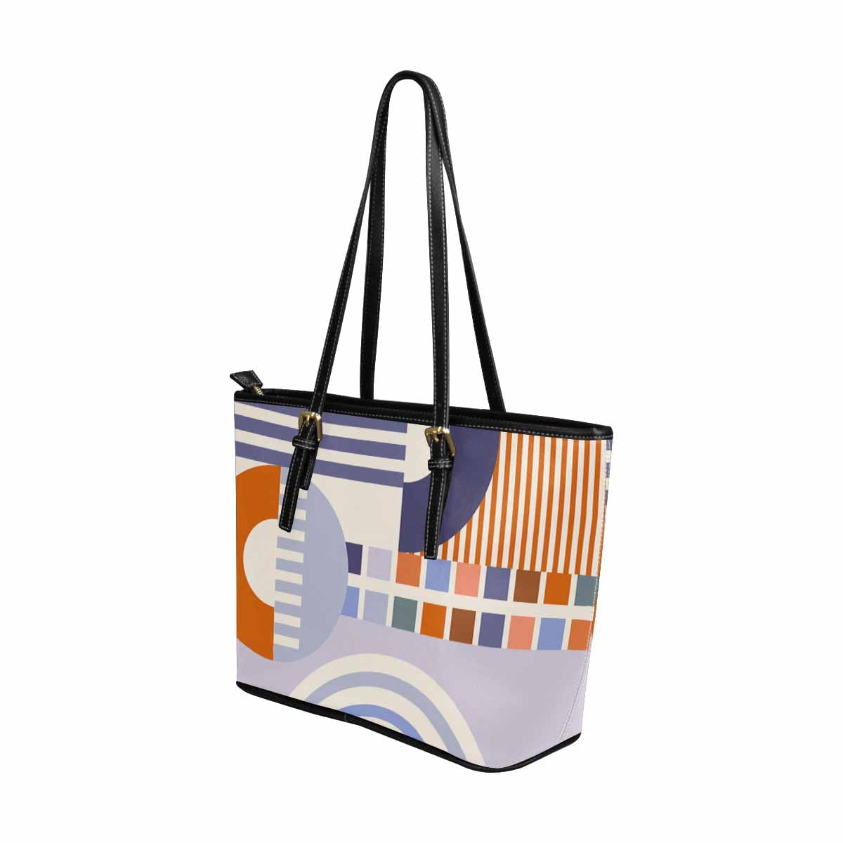 Large Leather Tote Shoulder Bag in multicolor, showcasing its spacious design and durable PU leather material.