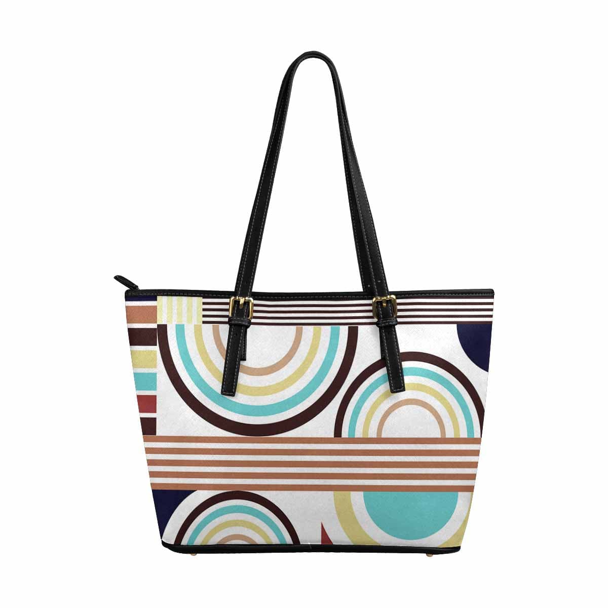 Large Leather Tote Shoulder Bag in multicolor, showcasing its spacious design and durable PU leather material.