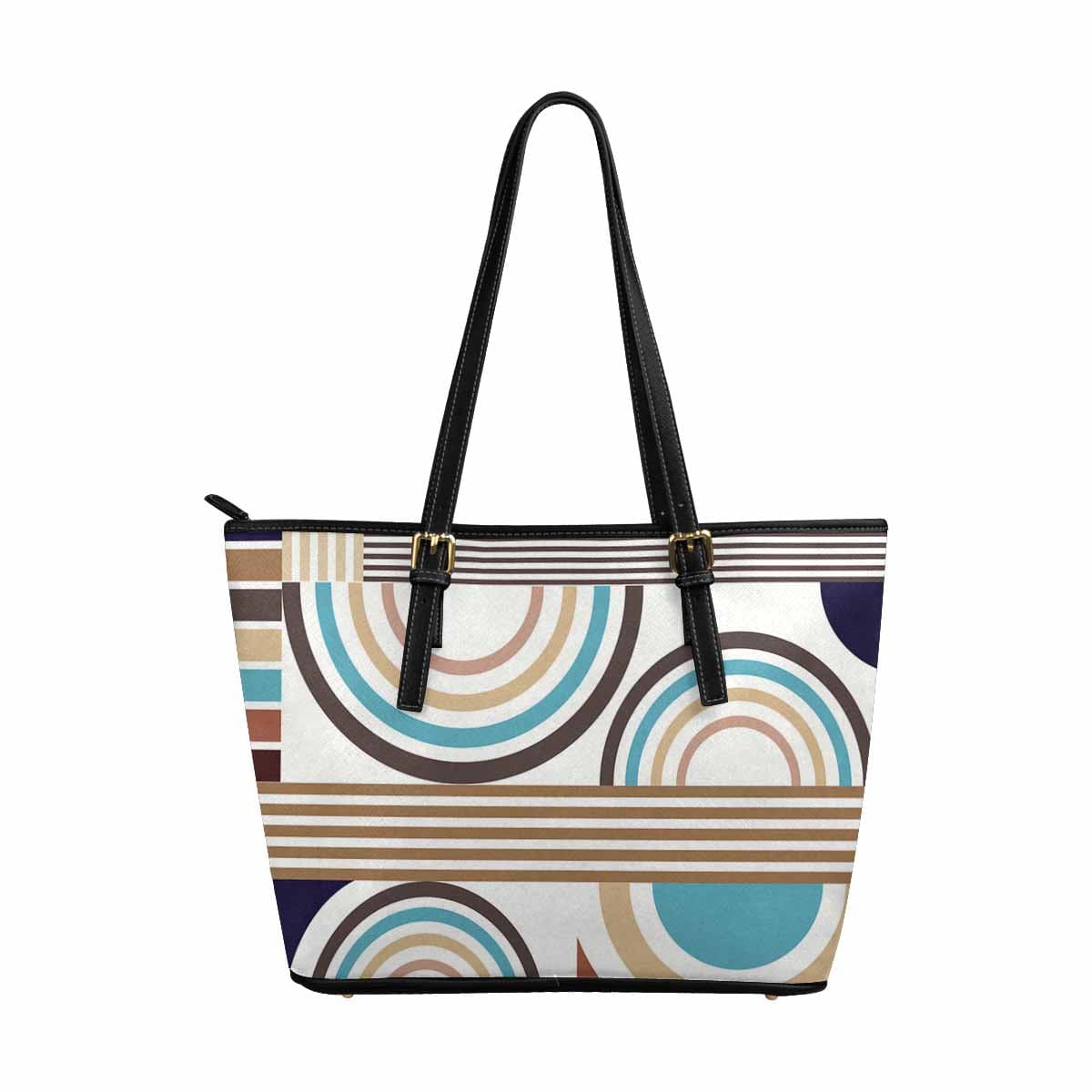 Large Leather Tote Shoulder Bag in multicolor, showcasing its spacious design and stylish appearance.