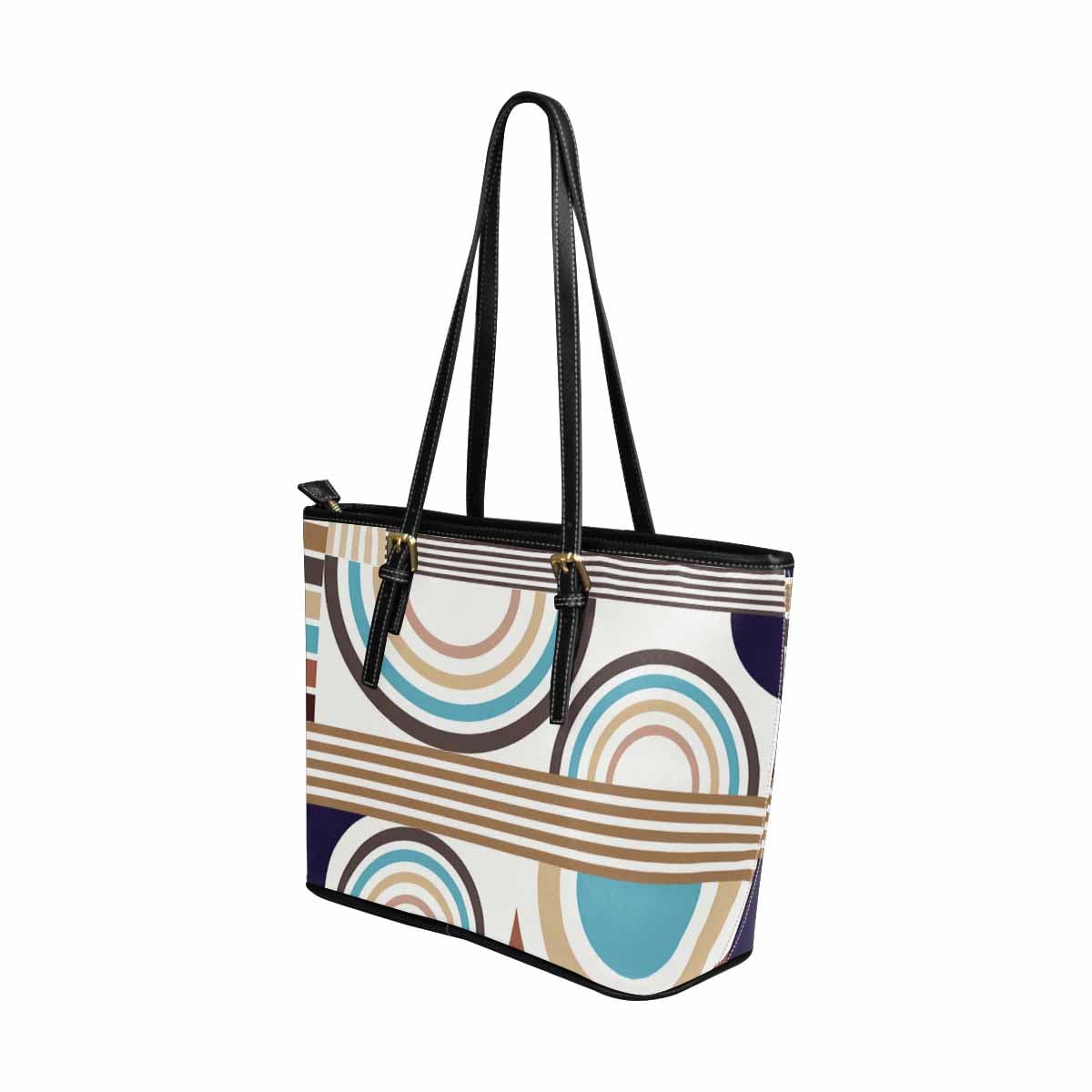 Large Leather Tote Shoulder Bag in multicolor, showcasing its spacious design and stylish appearance.