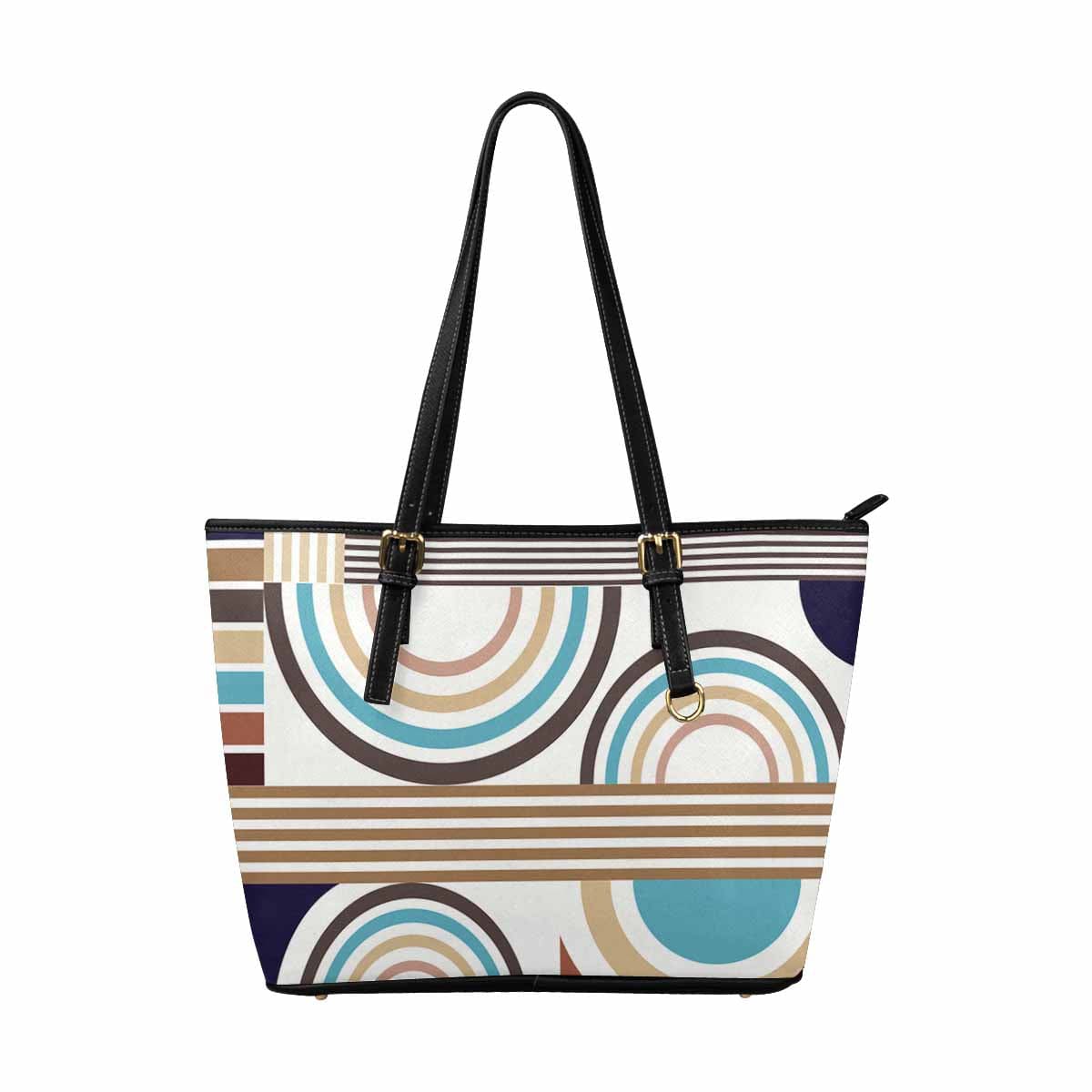 Large Leather Tote Shoulder Bag in multicolor, showcasing its spacious design and stylish appearance.