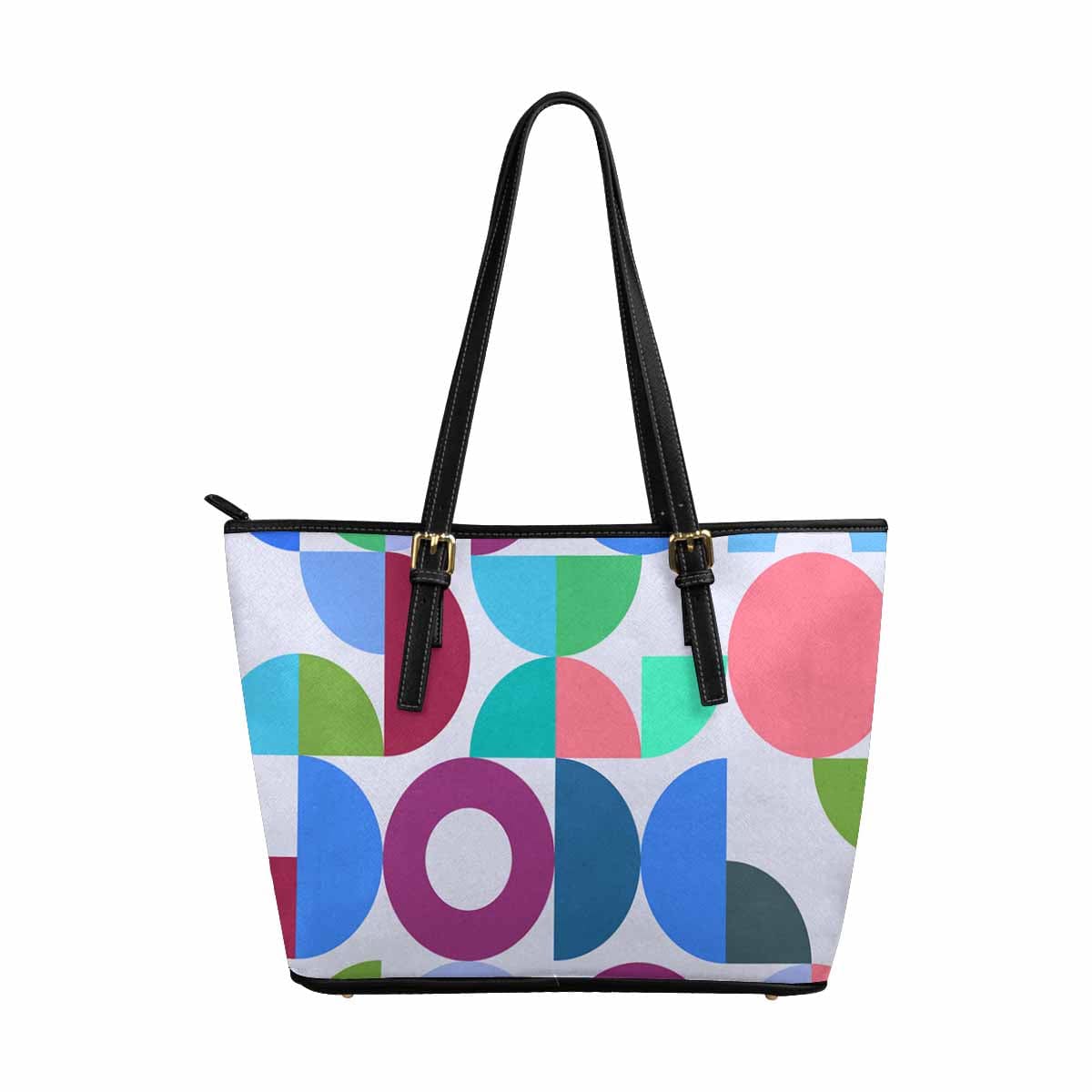 Large Leather Tote Shoulder Bag in multicolor, showcasing its spacious design and durable PU leather material.