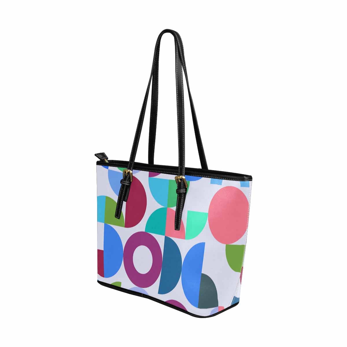 Large Leather Tote Shoulder Bag in multicolor, showcasing its spacious design and durable PU leather material.