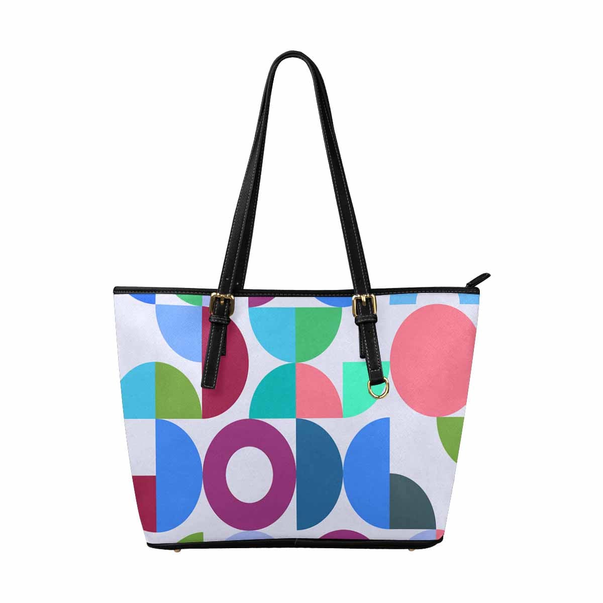 Large Leather Tote Shoulder Bag in multicolor, showcasing its spacious design and durable PU leather material.