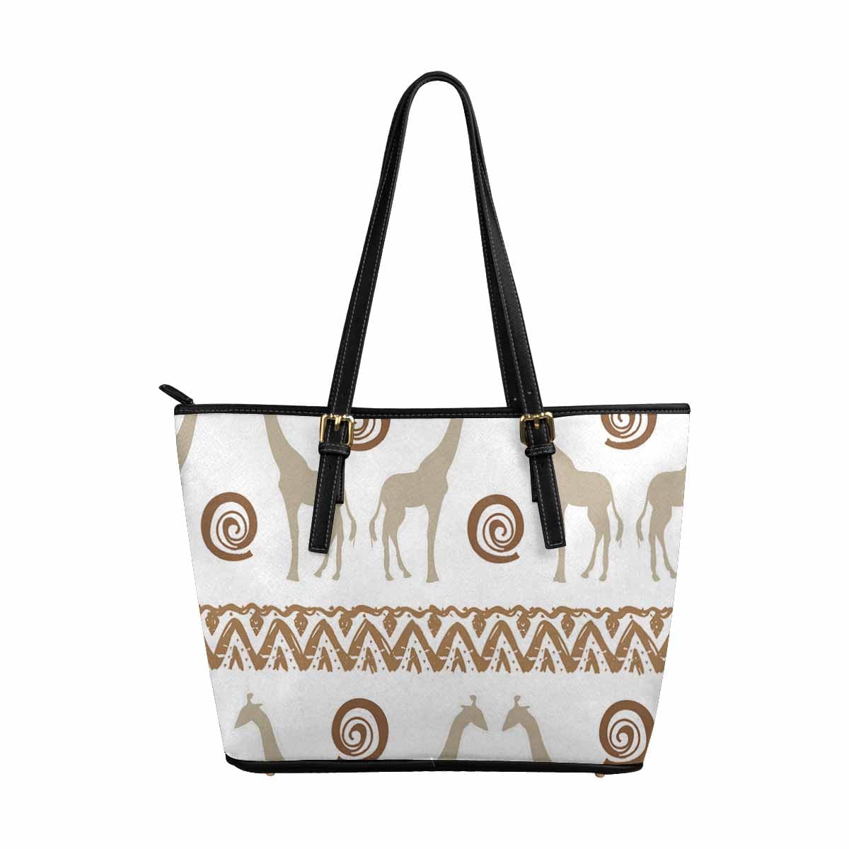 Large Leather Tote Shoulder Bag in multicolor, showcasing its spacious design and adjustable straps.