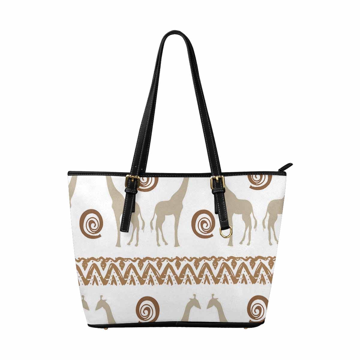 Large Leather Tote Shoulder Bag in multicolor, showcasing its spacious design and adjustable straps.