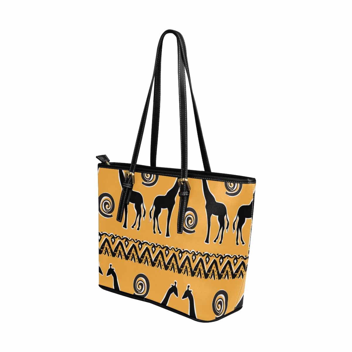 Large Leather Tote Shoulder Bag in multicolor, showcasing its spacious design and stylish appearance.