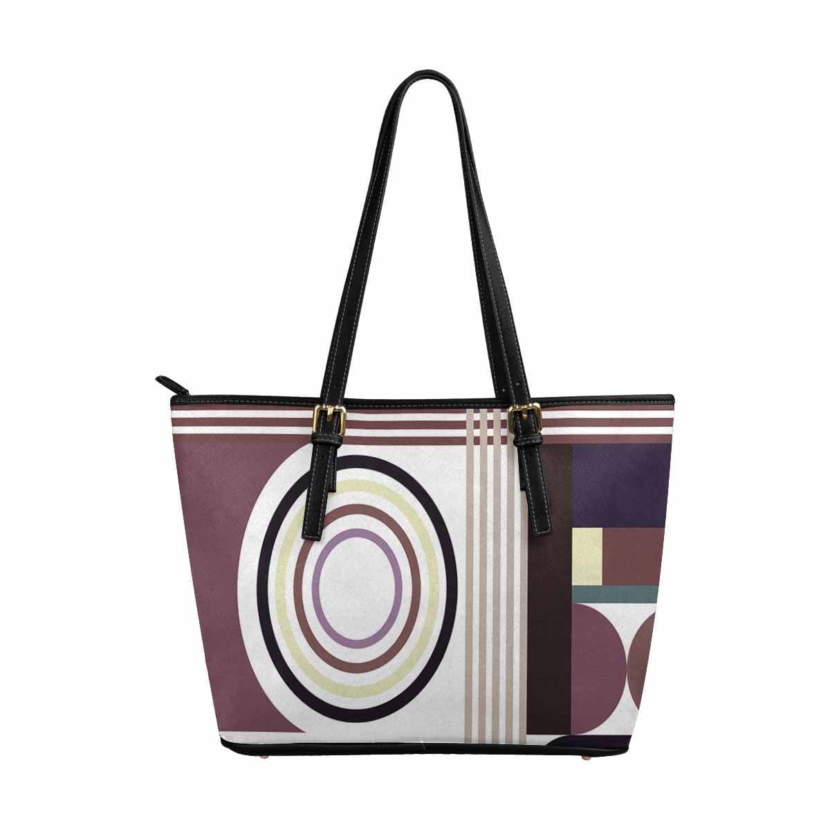 Large Leather Tote Shoulder Bag in multicolor, showcasing its spacious design and durable PU leather material.