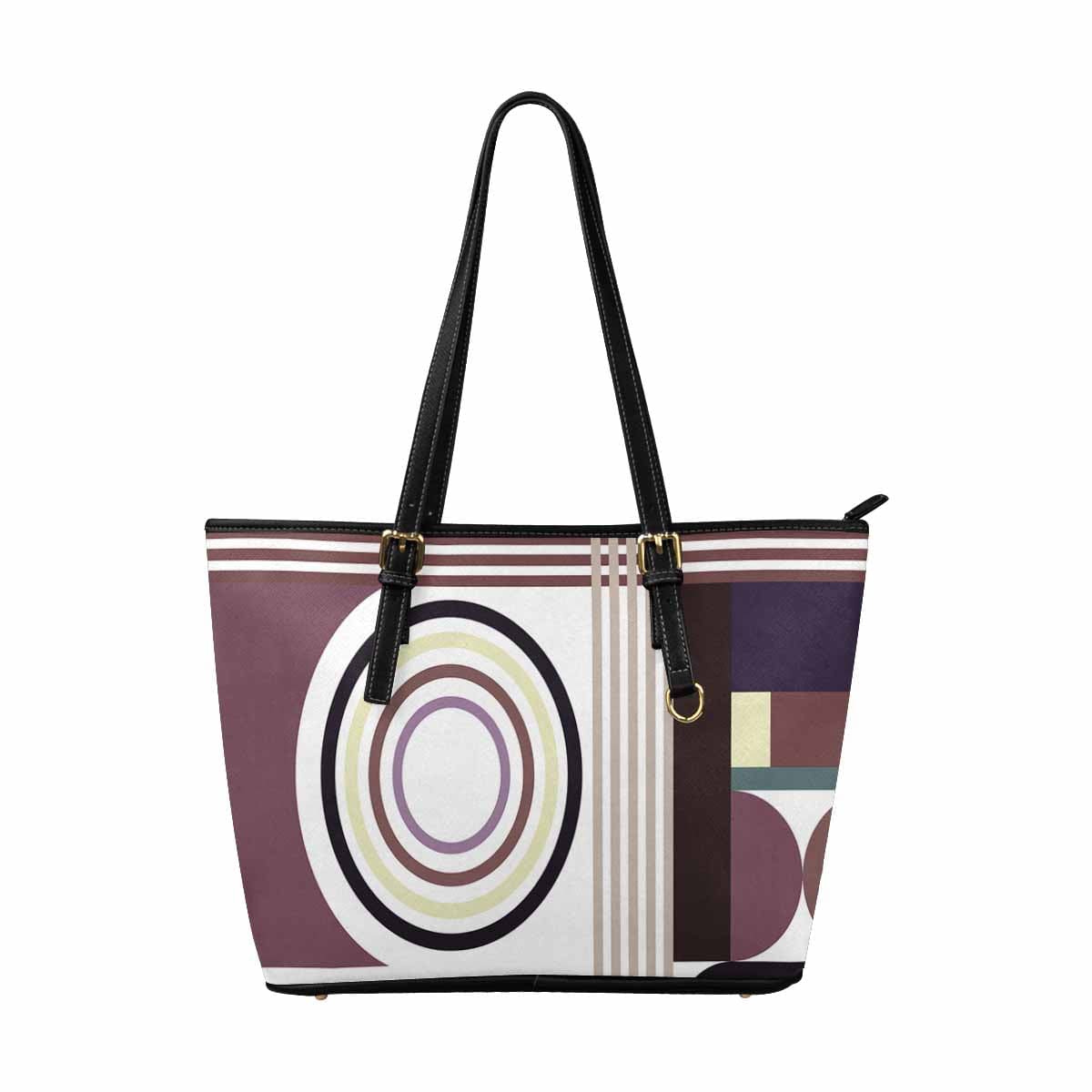 Large Leather Tote Shoulder Bag in multicolor, showcasing its spacious design and durable PU leather material.