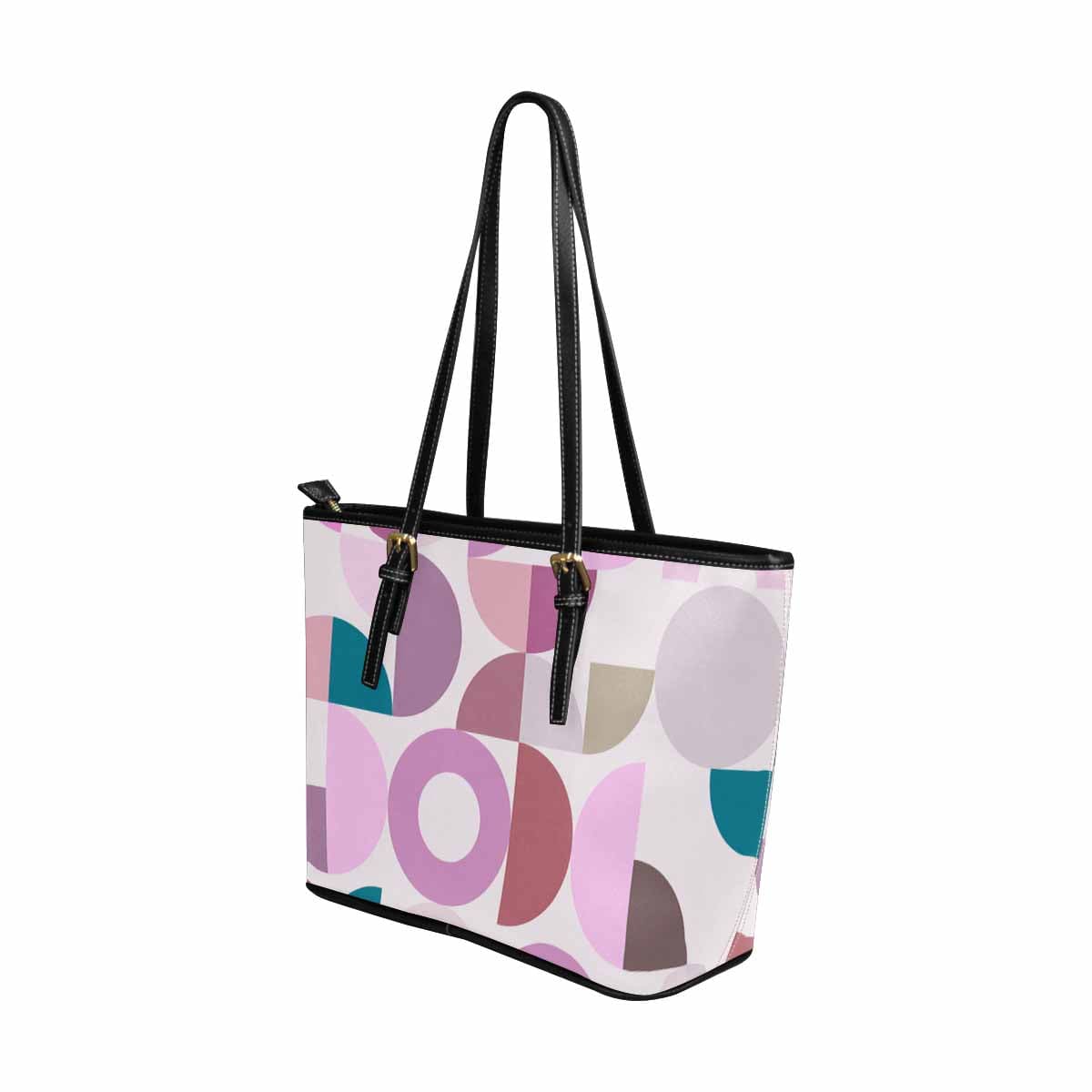 Large Leather Tote Shoulder Bag in multicolor, showcasing its spacious design and stylish appearance.