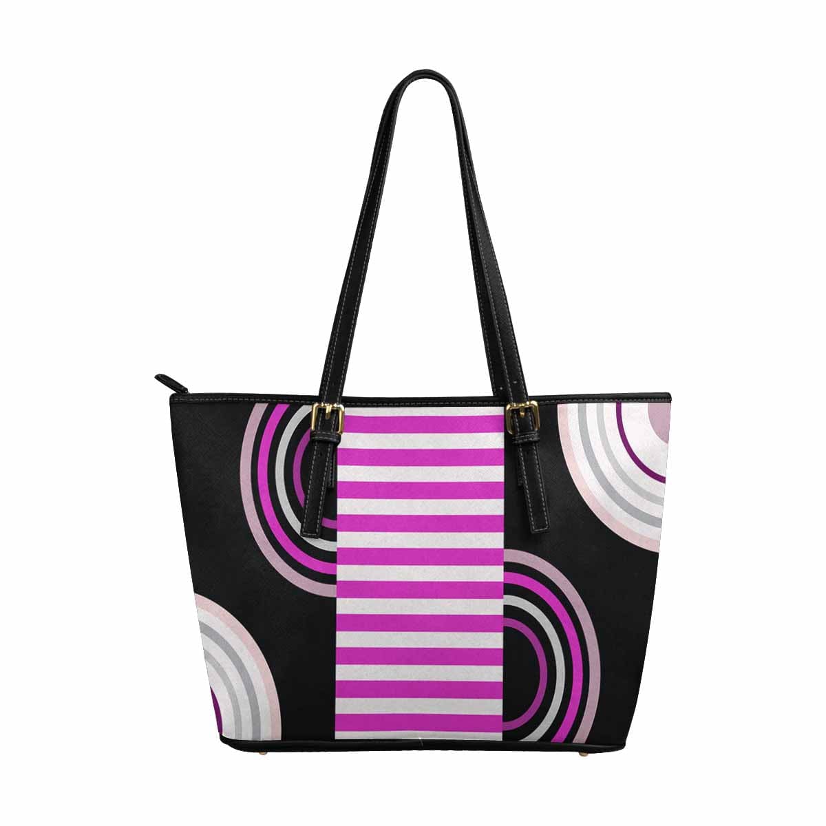 Large Leather Tote Shoulder Bag in multicolor, showcasing its spacious design and durable PU leather material.