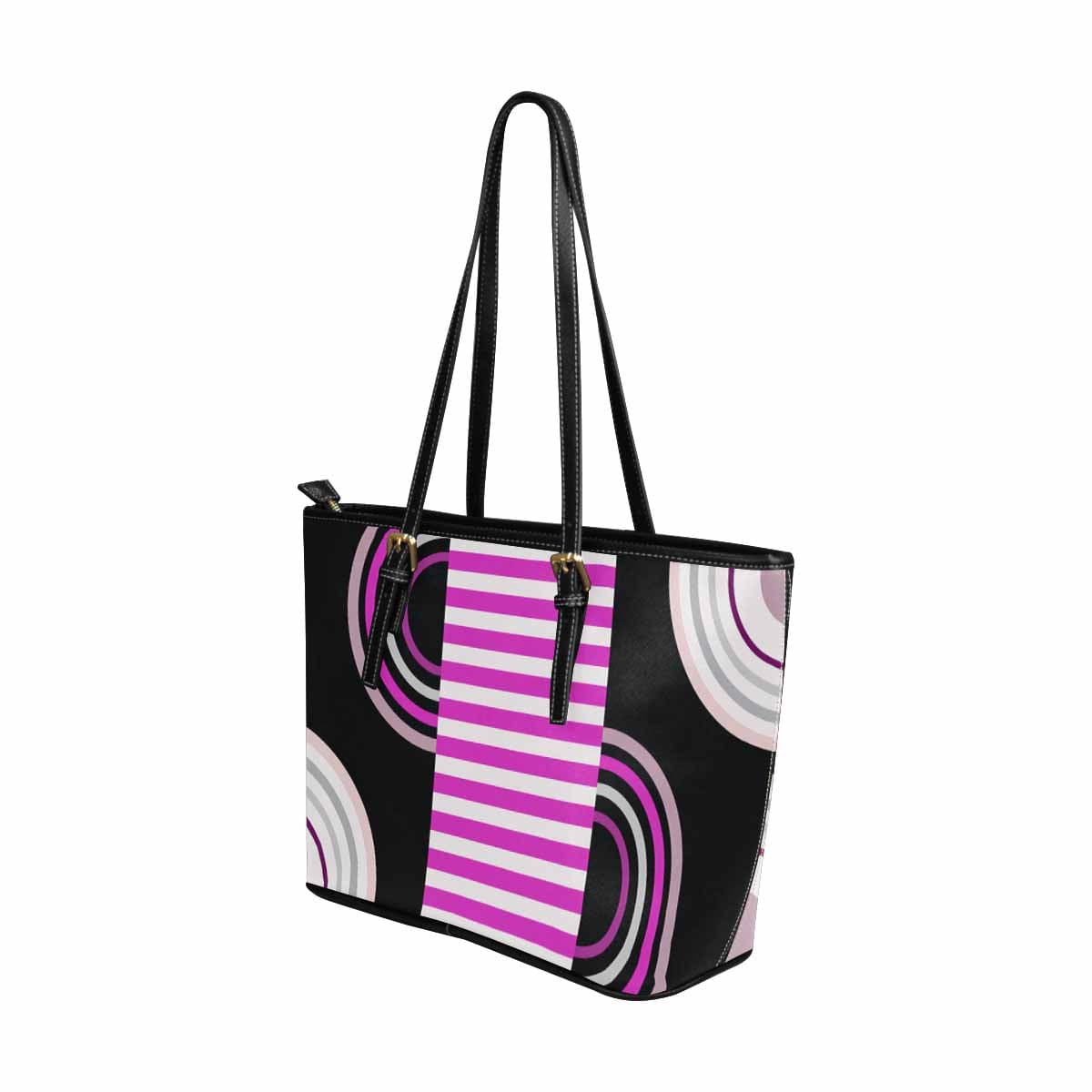 Large Leather Tote Shoulder Bag in multicolor, showcasing its spacious design and durable PU leather material.