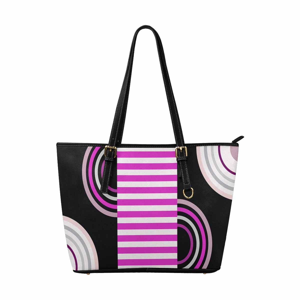 Large Leather Tote Shoulder Bag in multicolor, showcasing its spacious design and durable PU leather material.