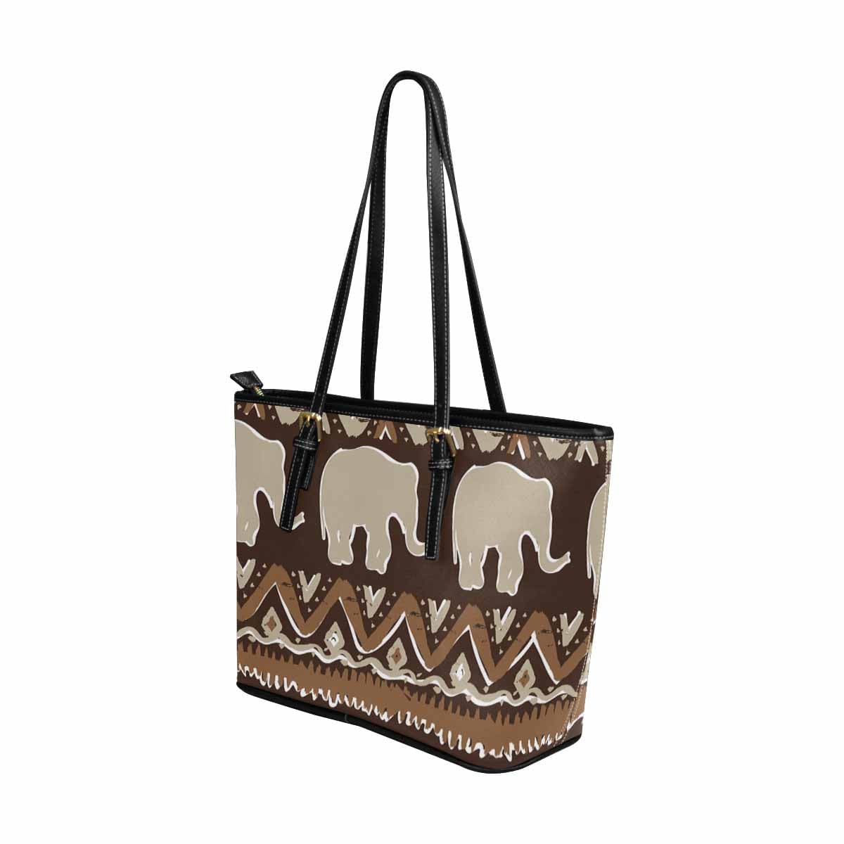 Large Leather Tote Shoulder Bag in multicolor, showcasing its spacious design and adjustable shoulder straps.