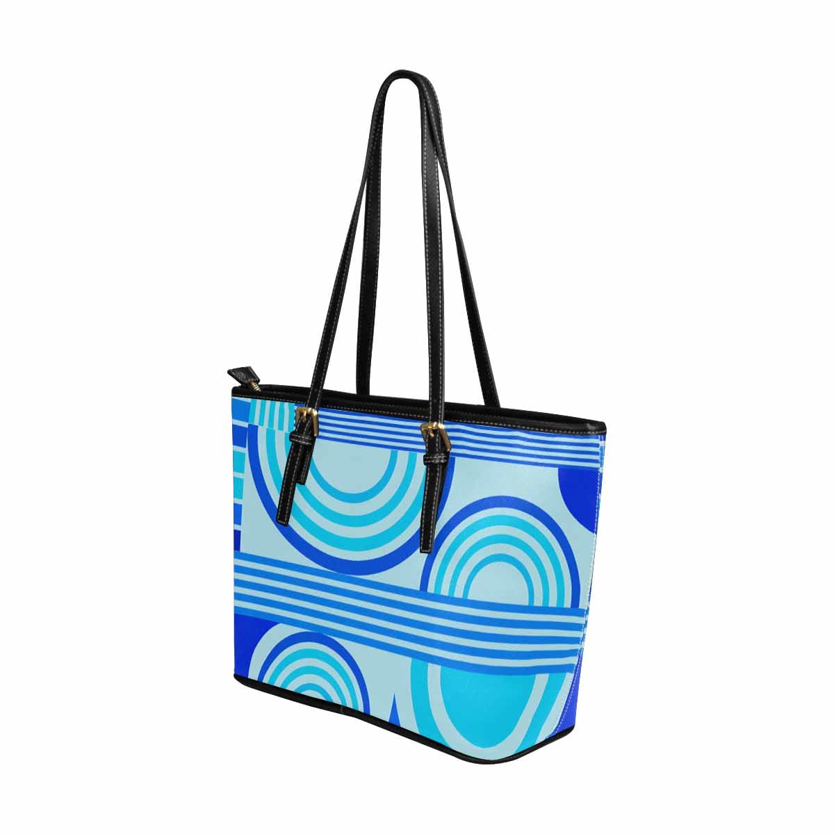 Large Leather Tote Shoulder Bag in multicolor, featuring durable PU leather, spacious interior, and adjustable straps.