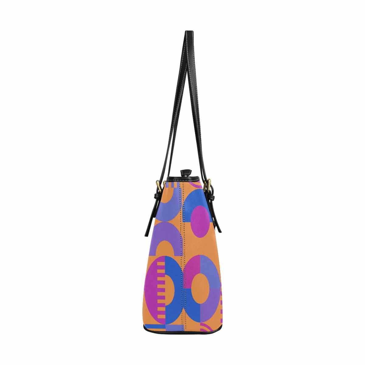 Large Leather Tote Shoulder Bag in multicolor, showcasing its spacious design and adjustable straps.