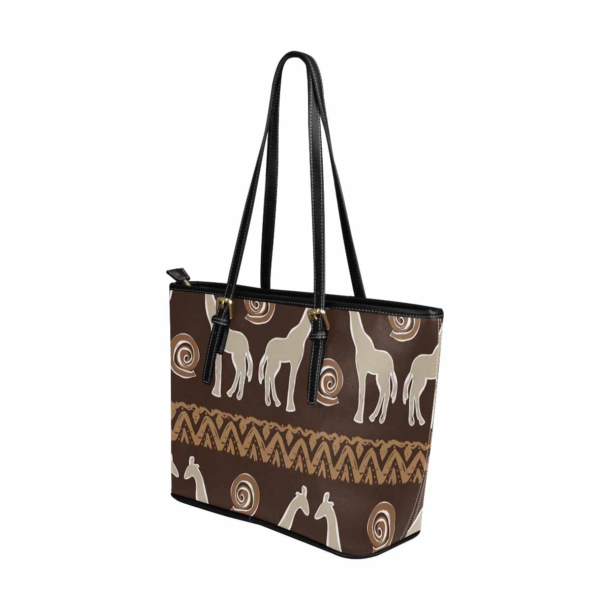 Large Leather Tote Shoulder Bag in multicolor, showcasing its spacious design and adjustable straps.