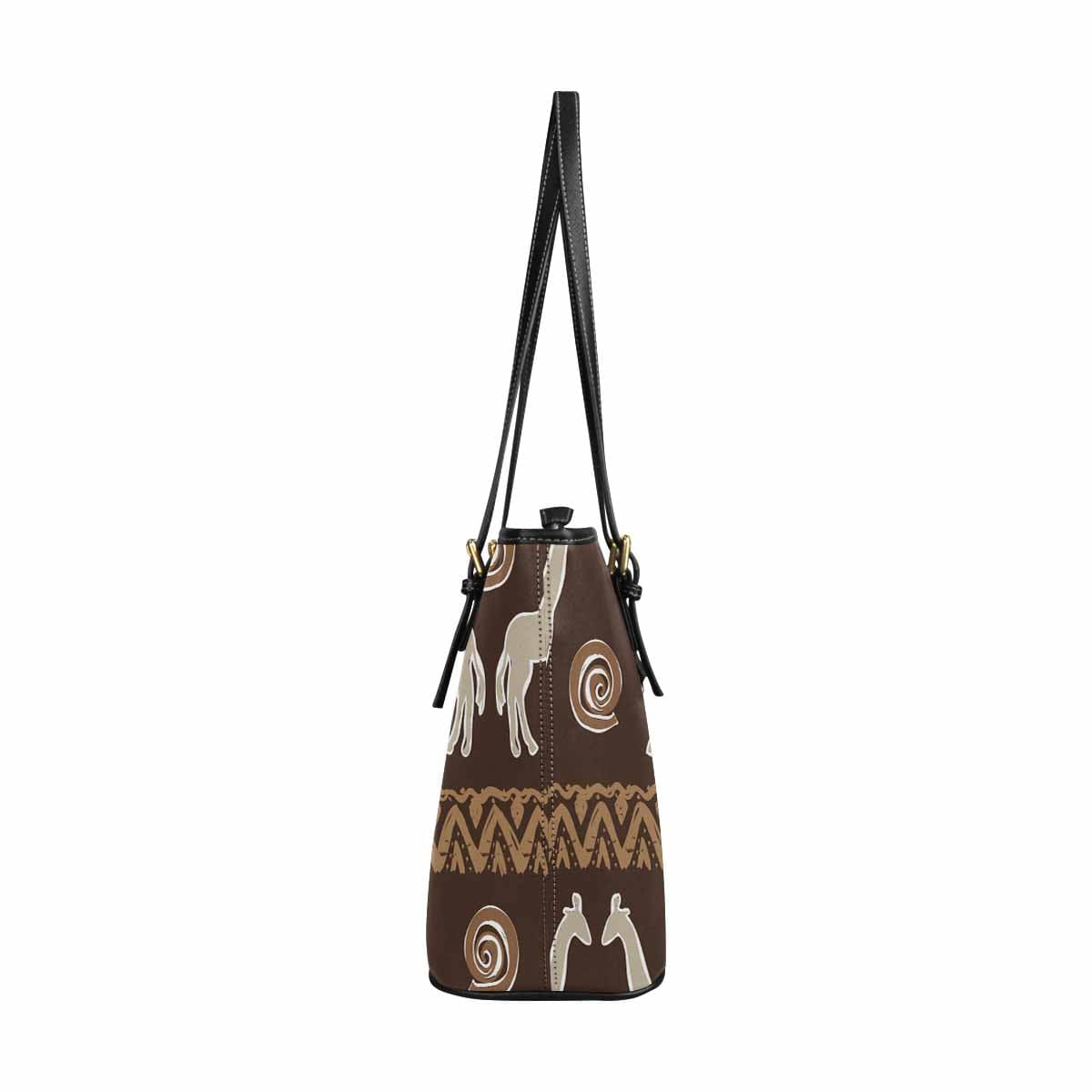 Large Leather Tote Shoulder Bag in multicolor, showcasing its spacious design and adjustable straps.