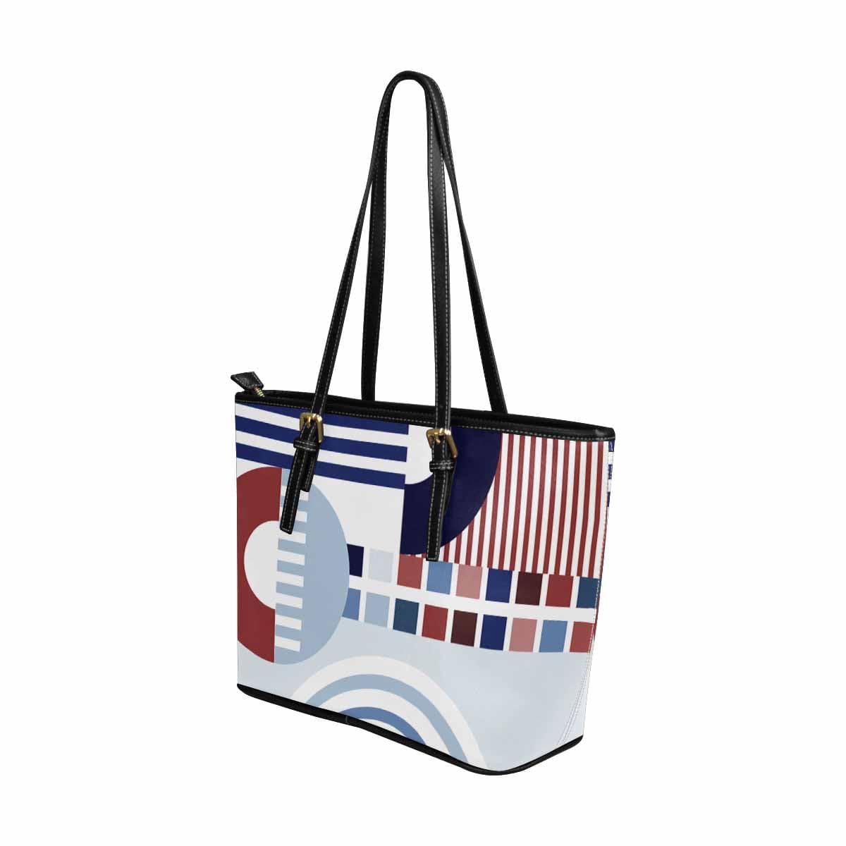 Large Leather Tote Shoulder Bag in multicolor, showcasing its spacious design and stylish appearance.