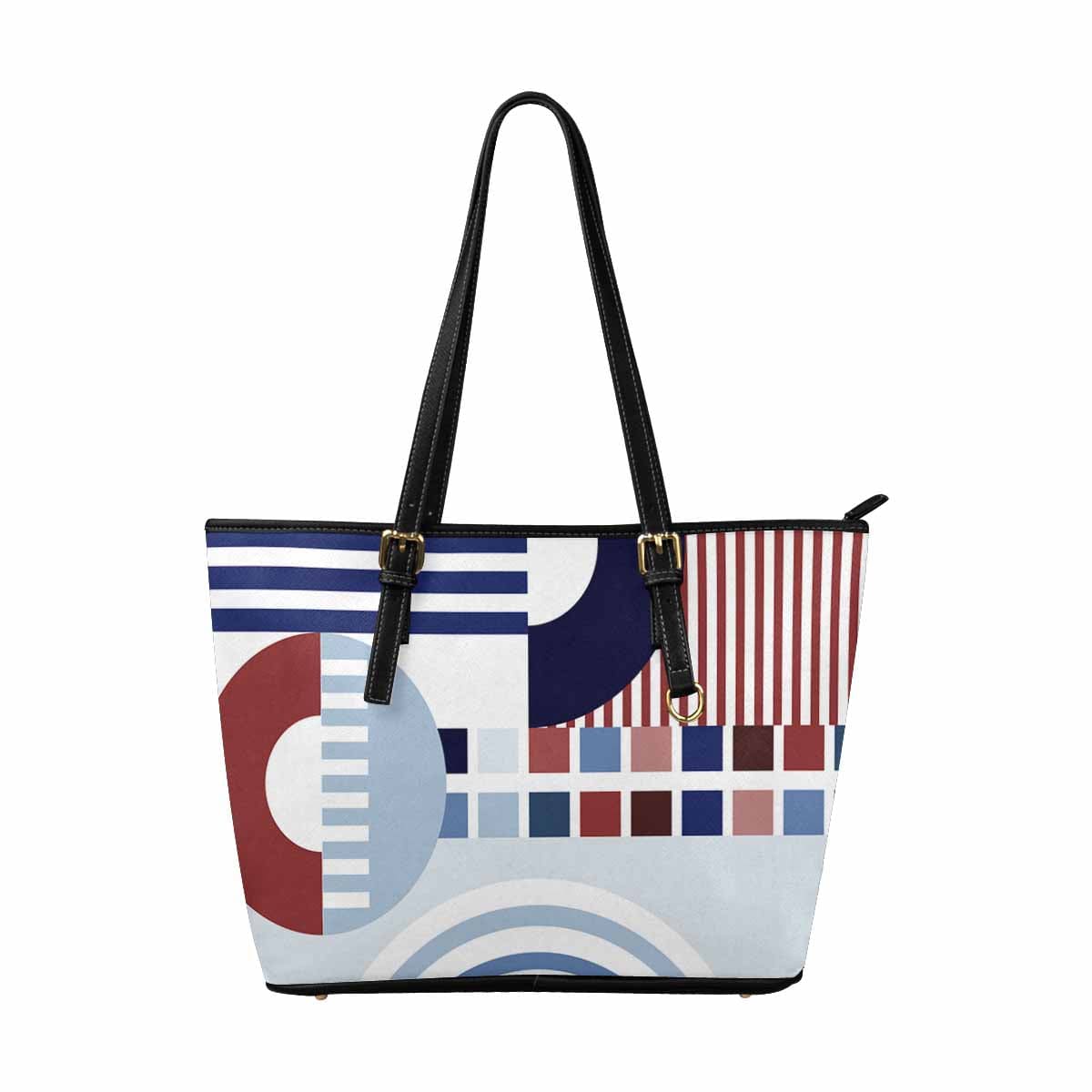 Large Leather Tote Shoulder Bag in multicolor, showcasing its spacious design and stylish appearance.