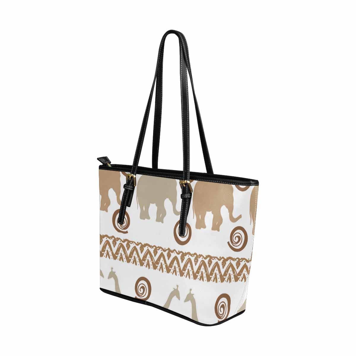 Large Leather Tote Shoulder Bag in multicolor, showcasing its spacious design and durable PU leather material.