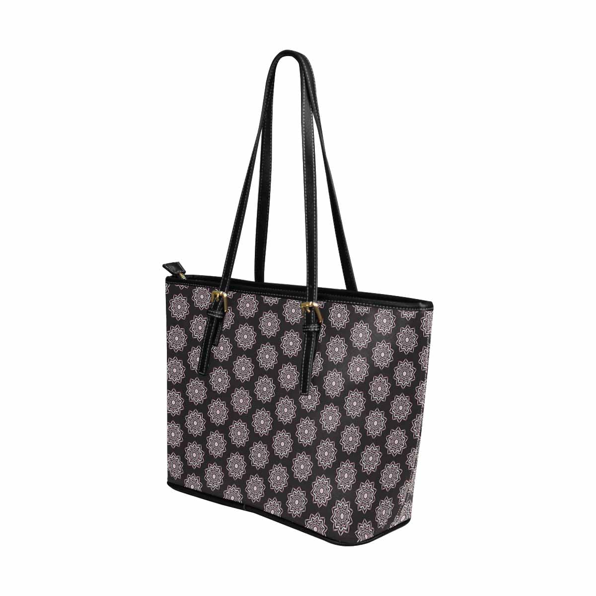 Large Leather Tote Shoulder Bag in multicolor, showcasing its spacious design and adjustable straps.