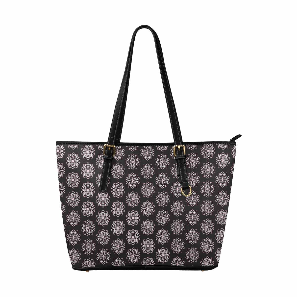 Large Leather Tote Shoulder Bag in multicolor, showcasing its spacious design and adjustable straps.