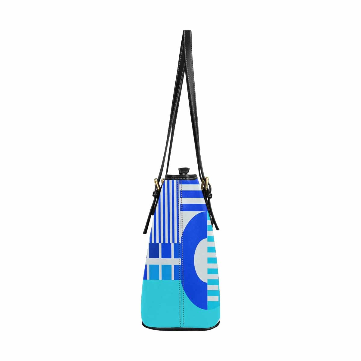 Large Leather Tote Shoulder Bag in multicolor, showcasing its spacious design and adjustable shoulder straps.