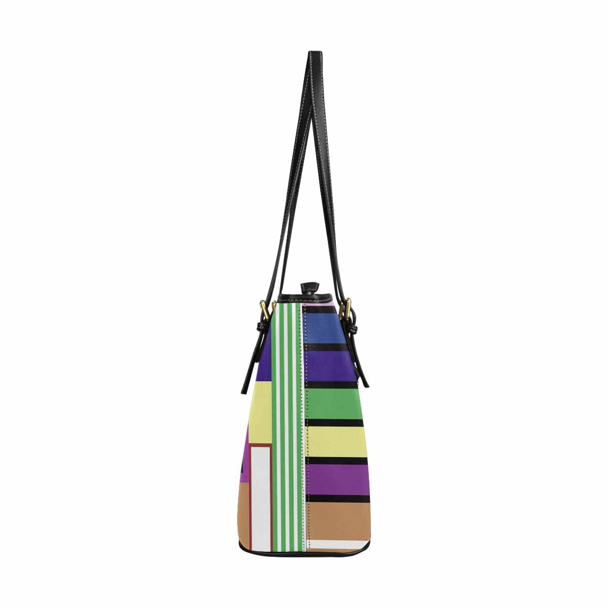 Large Leather Tote Shoulder Bag in multicolor, showcasing its spacious design and durable PU leather material.