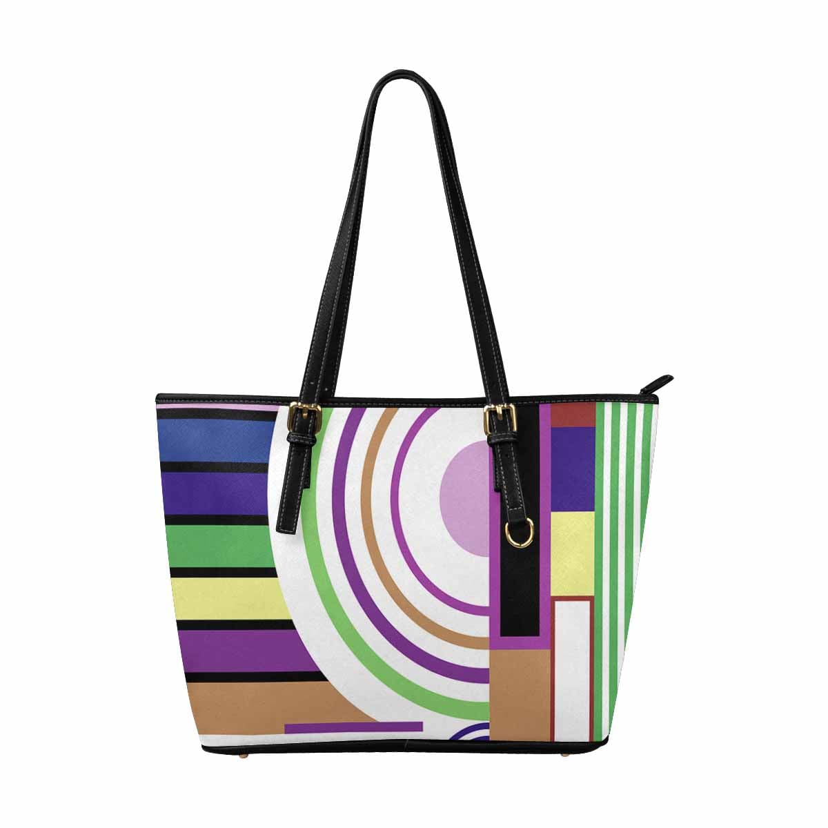 Large Leather Tote Shoulder Bag in multicolor, showcasing its spacious design and durable PU leather material.