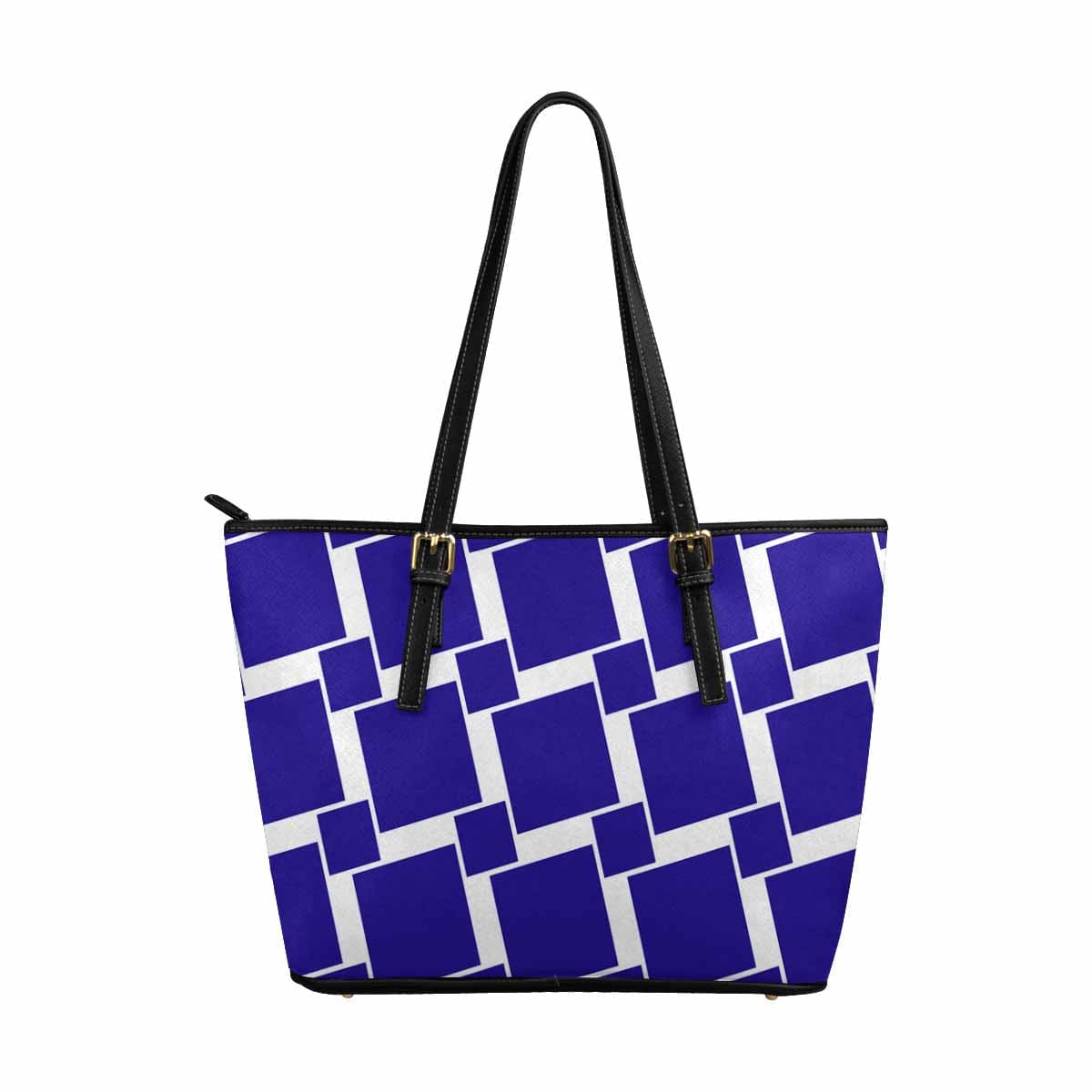 Large Leather Tote Shoulder Bag in purple grid illustration, showcasing its spacious design and stylish appearance.