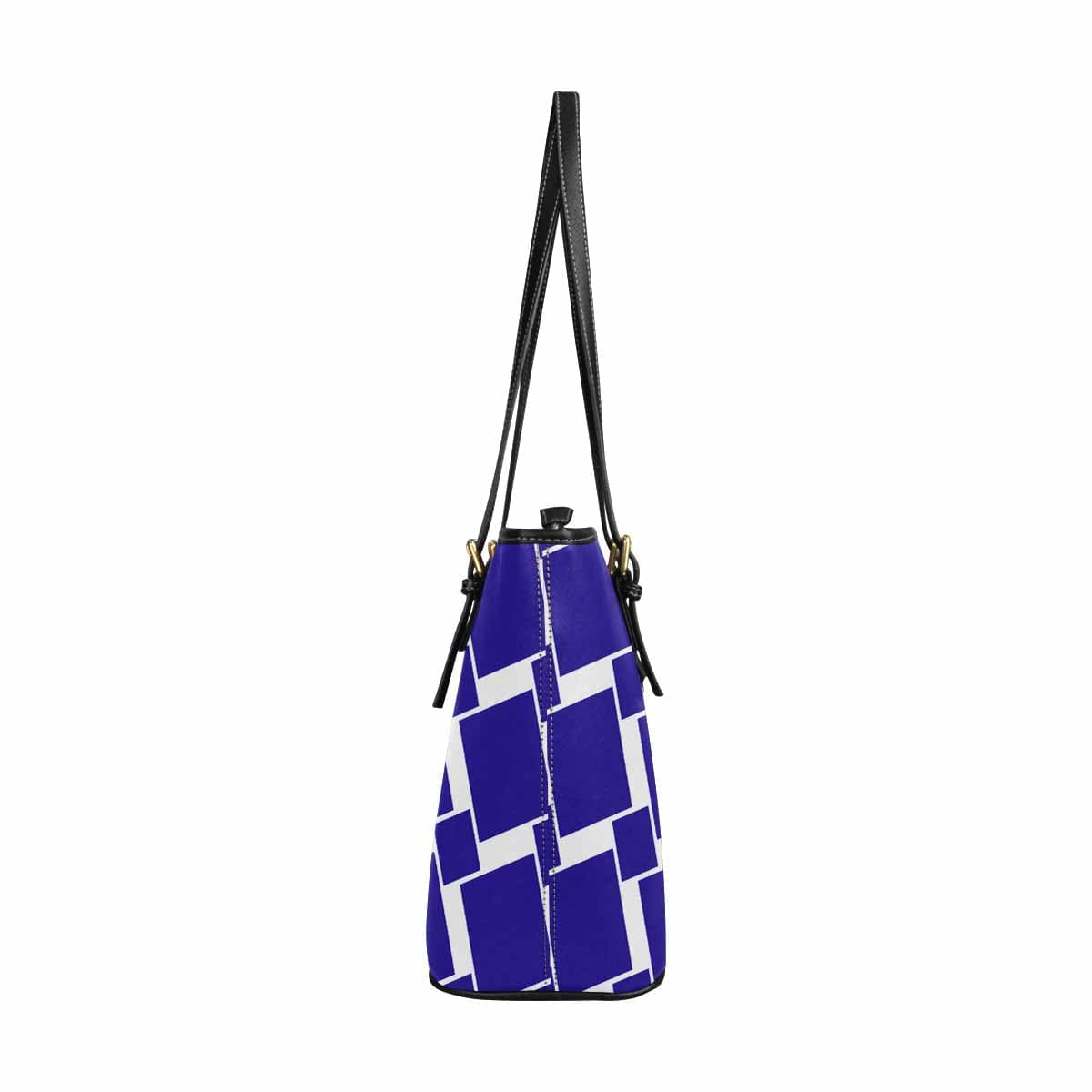 Large Leather Tote Shoulder Bag in purple grid illustration, showcasing its spacious design and stylish appearance.